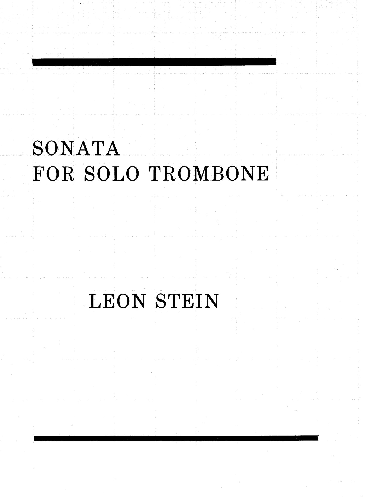 SONATA for Solo Trombone