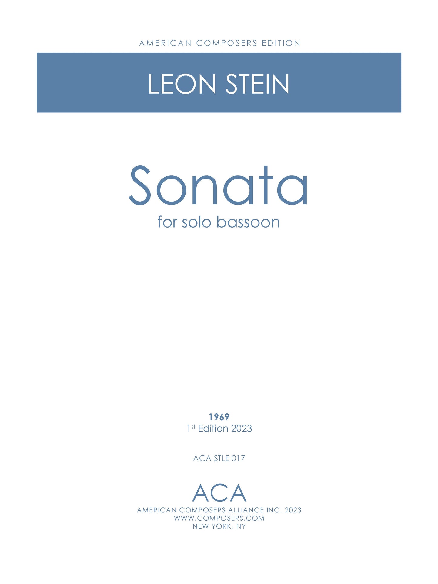 Sonata for Solo Bassoon