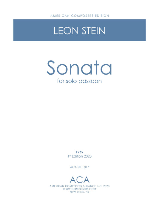 Sonata for Solo Bassoon