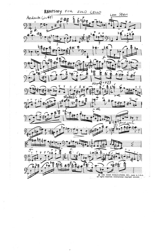 RHAPSODY FOR SOLO CELLO