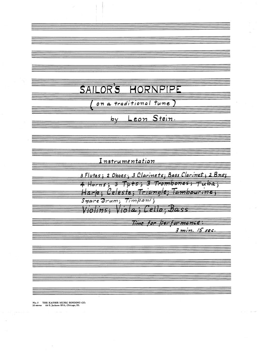 SAILOR'S HORNPIPE, for Orch