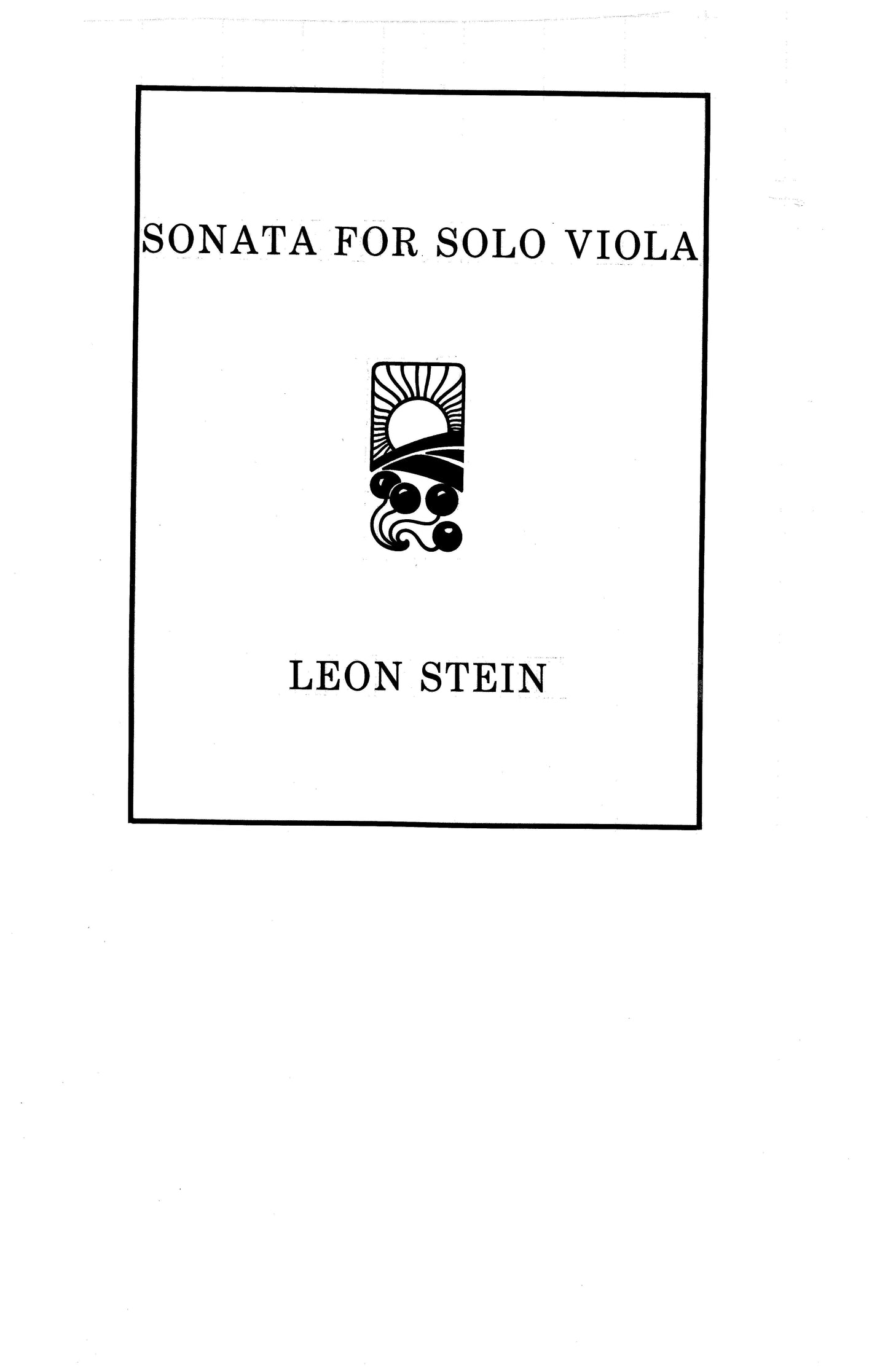 SONATA, for Solo Viola