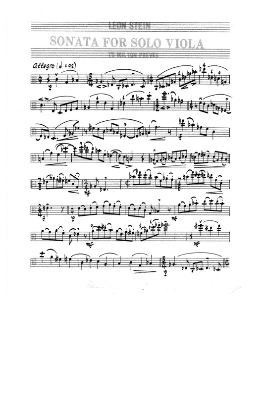 SONATA, for Solo Viola