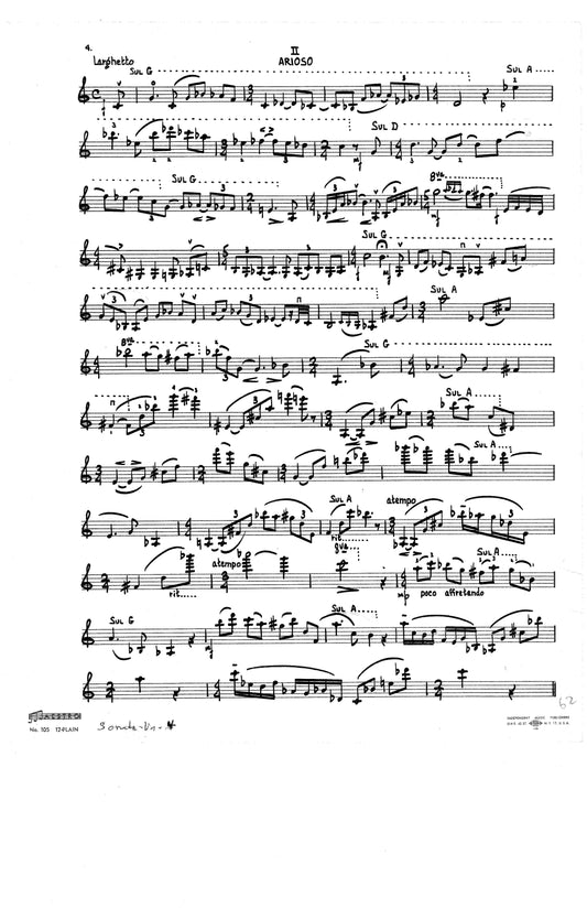 SONATA, for Solo Violin