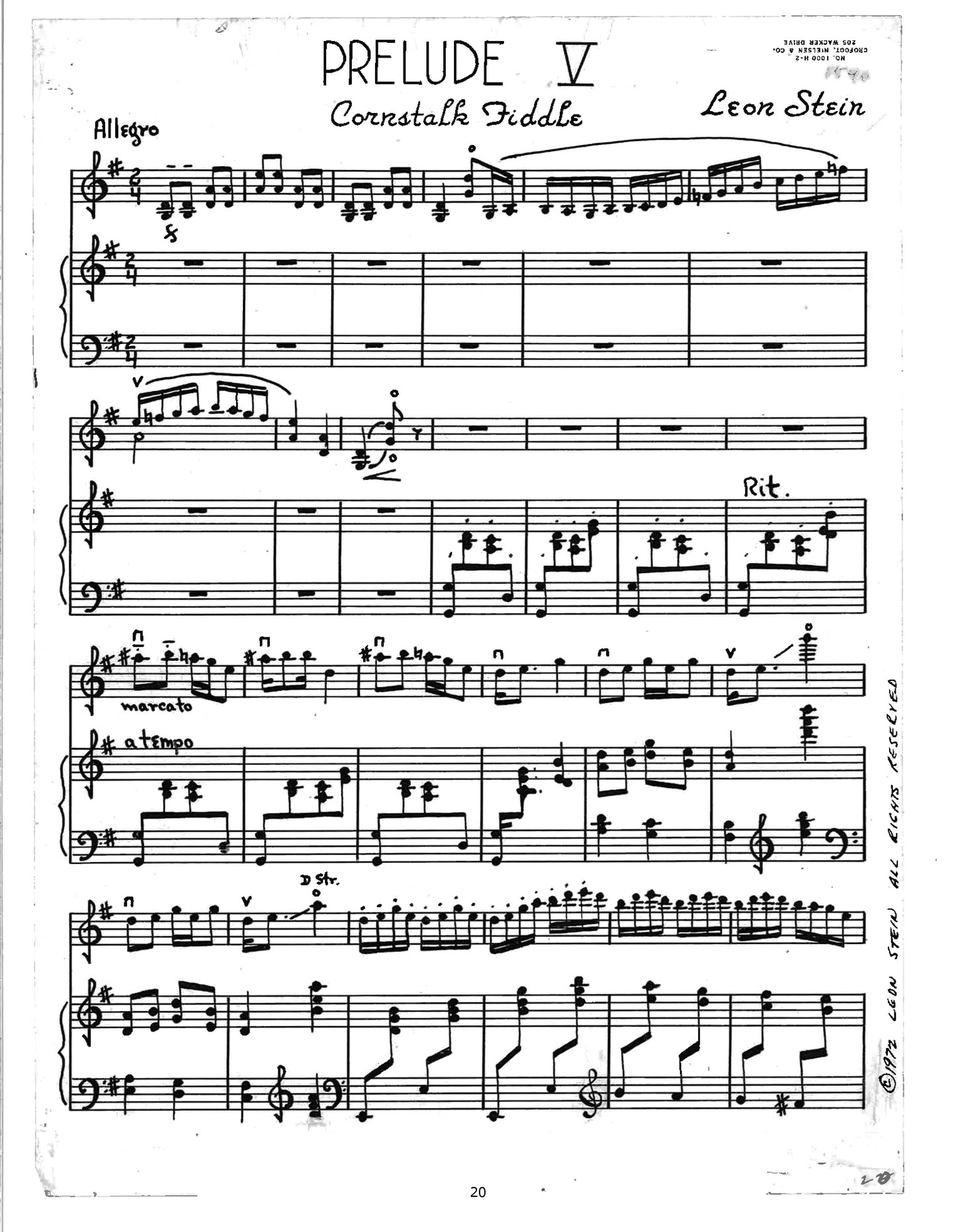 TWELVE PRELUDES FOR VIOLIN & PIANO