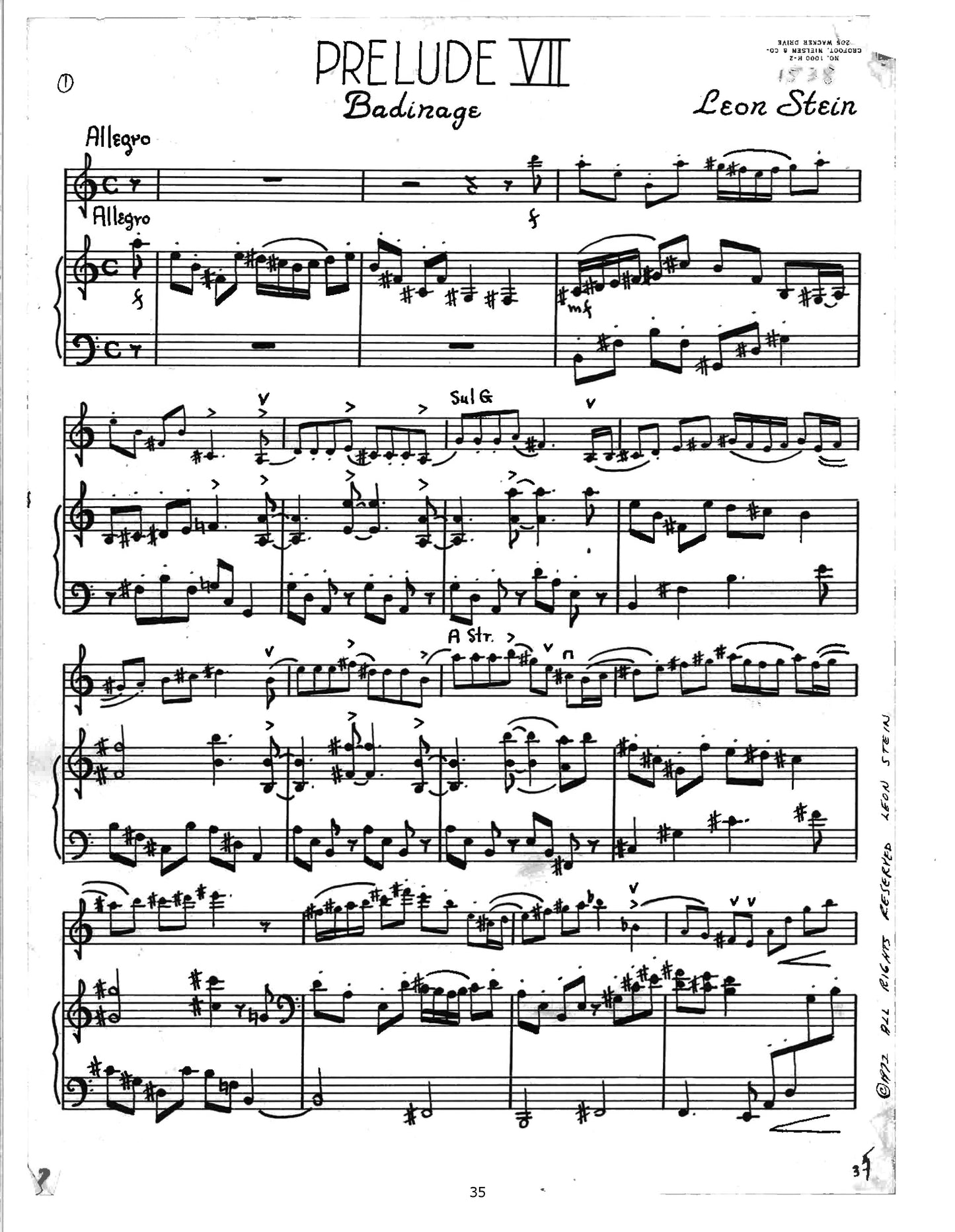 TWELVE PRELUDES FOR VIOLIN & PIANO