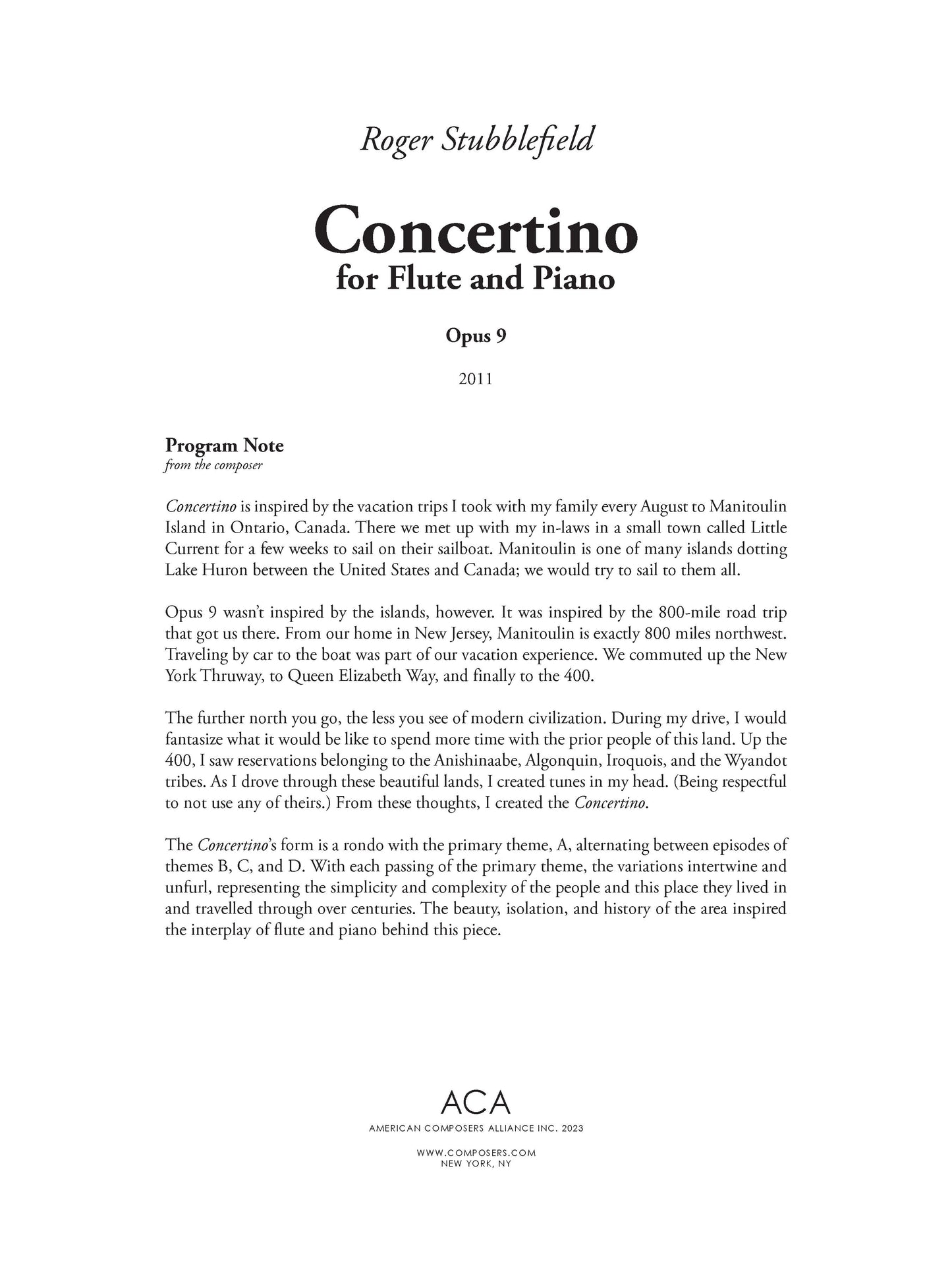 Concertino for Flute and Piano