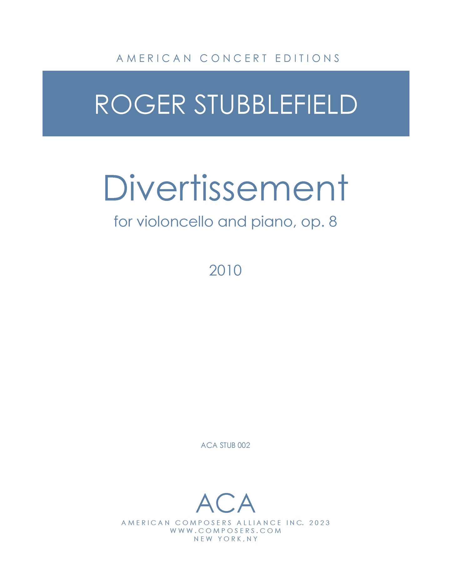 Divertissement for Violoncello and Piano, Op. 8