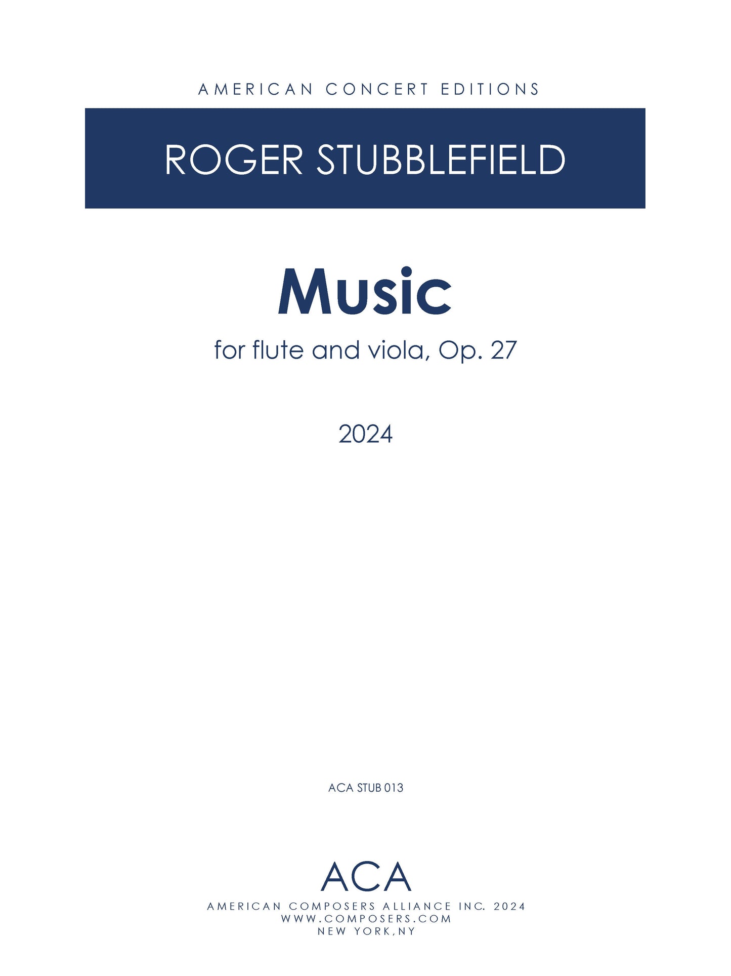 Music for Flute and Viola, Op. 27