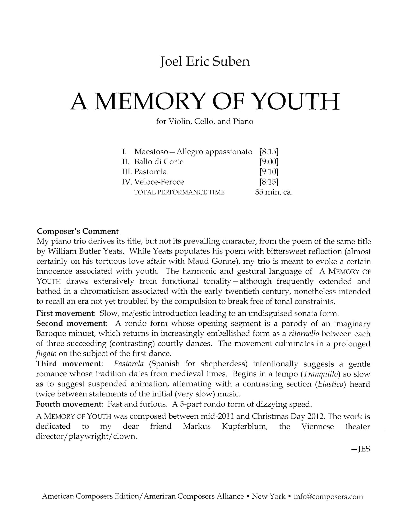 MEMORY OF YOUTH