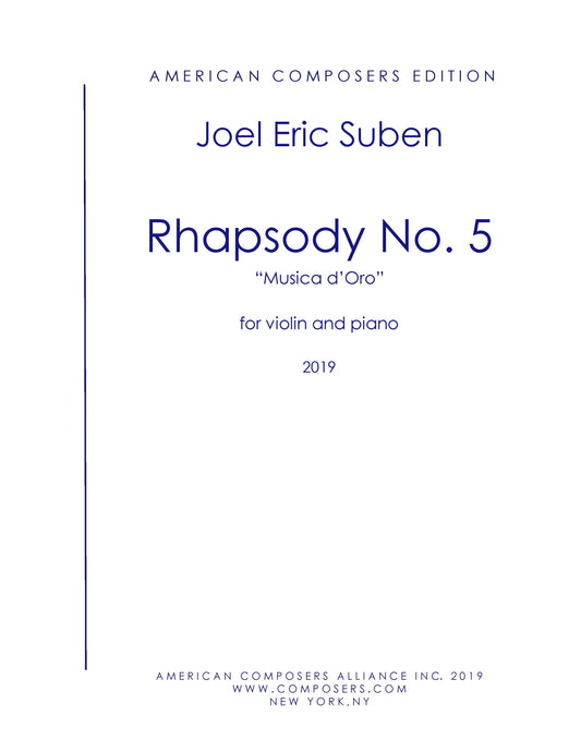 Rhapsody No. 5 for Violin and Orchestra - piano reduction