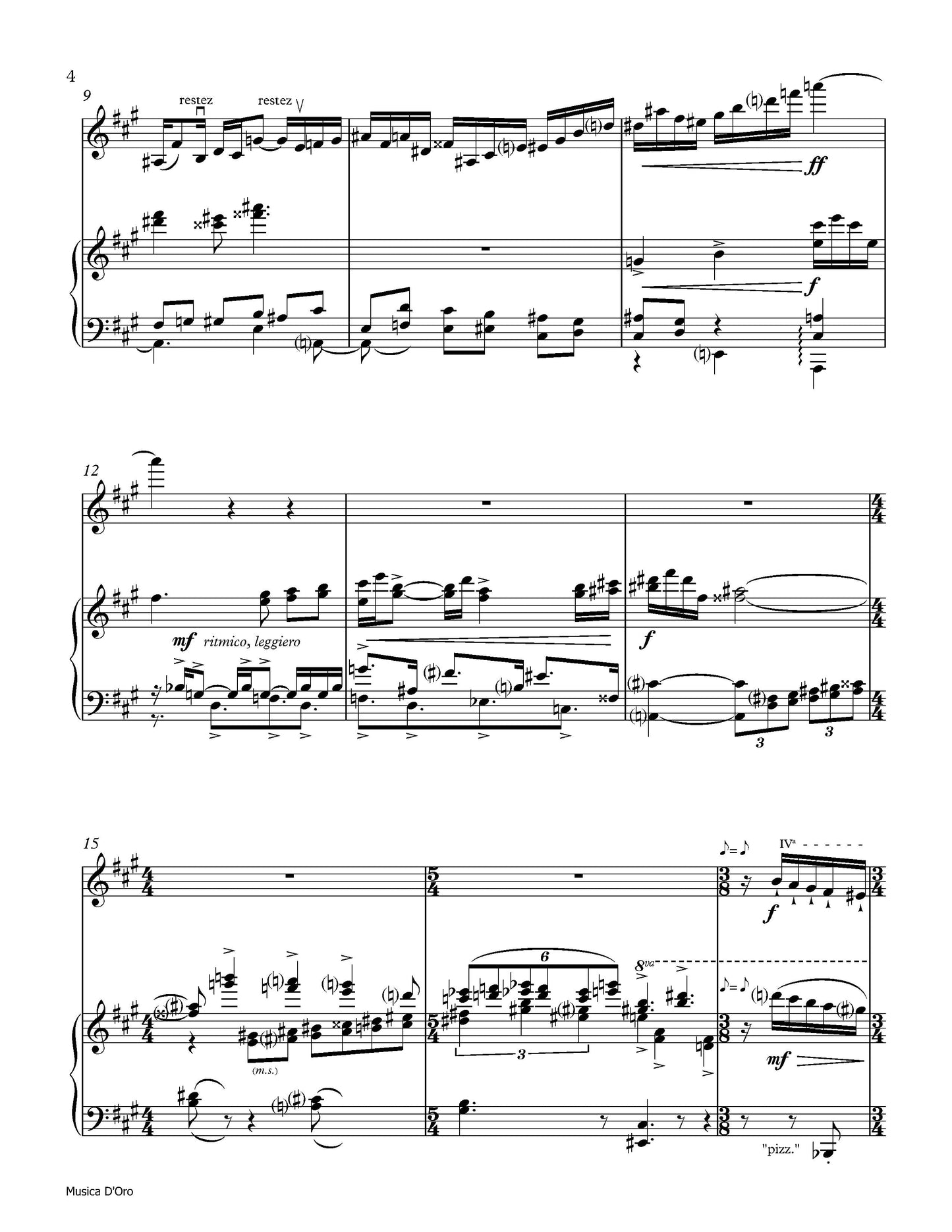 Rhapsody No. 5 for Violin and Orchestra - piano reduction