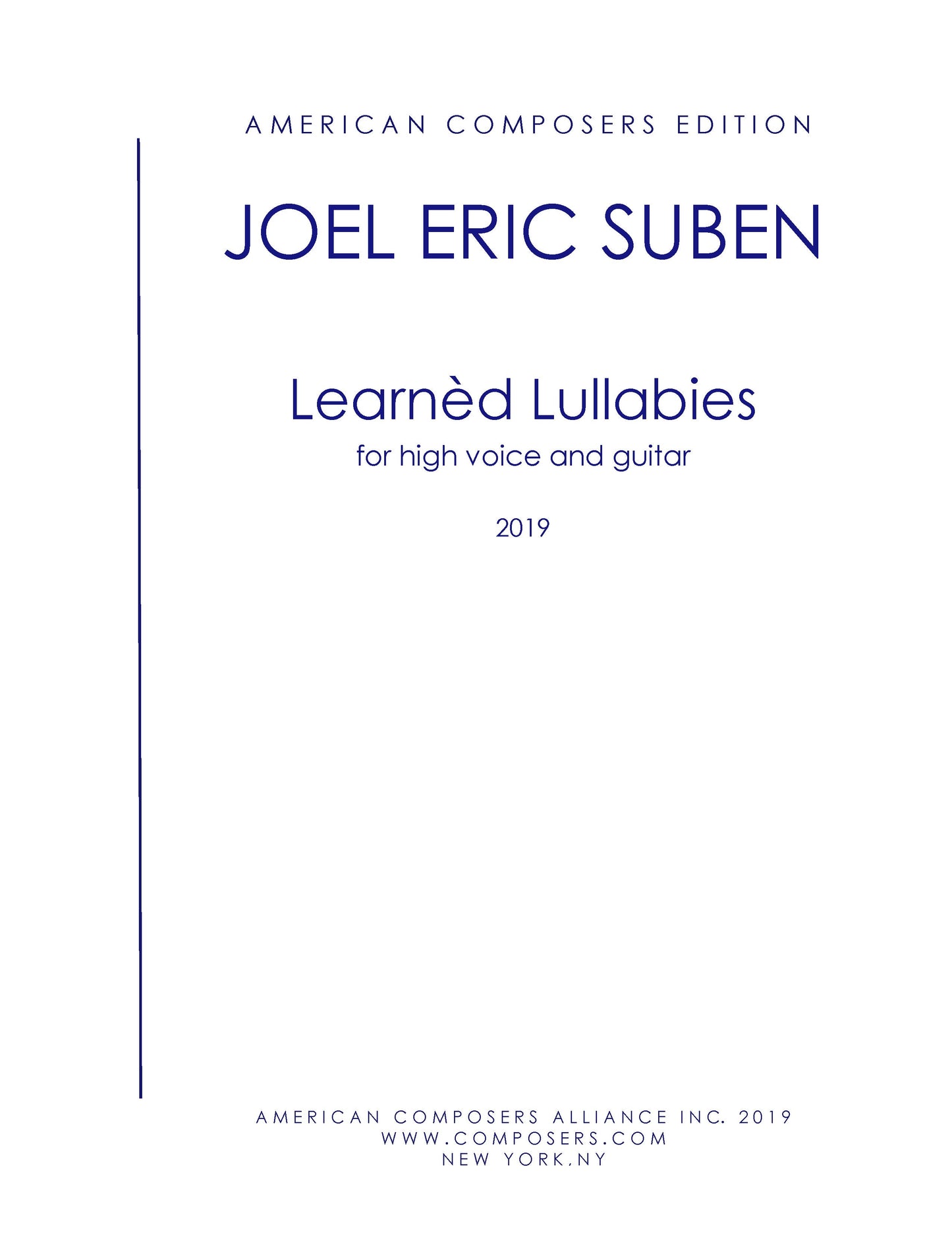 Learnéd Lullabies for High Voice and Guitar