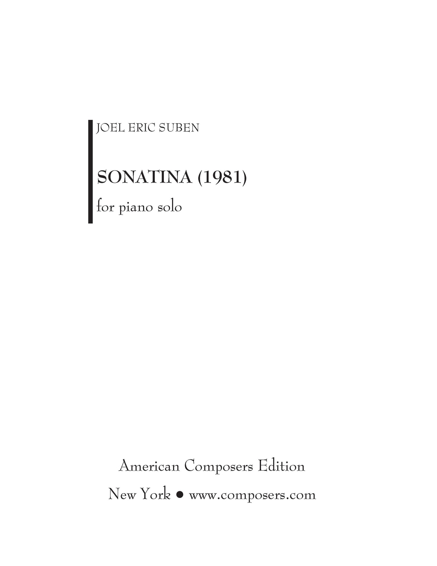 SONATINA for Piano