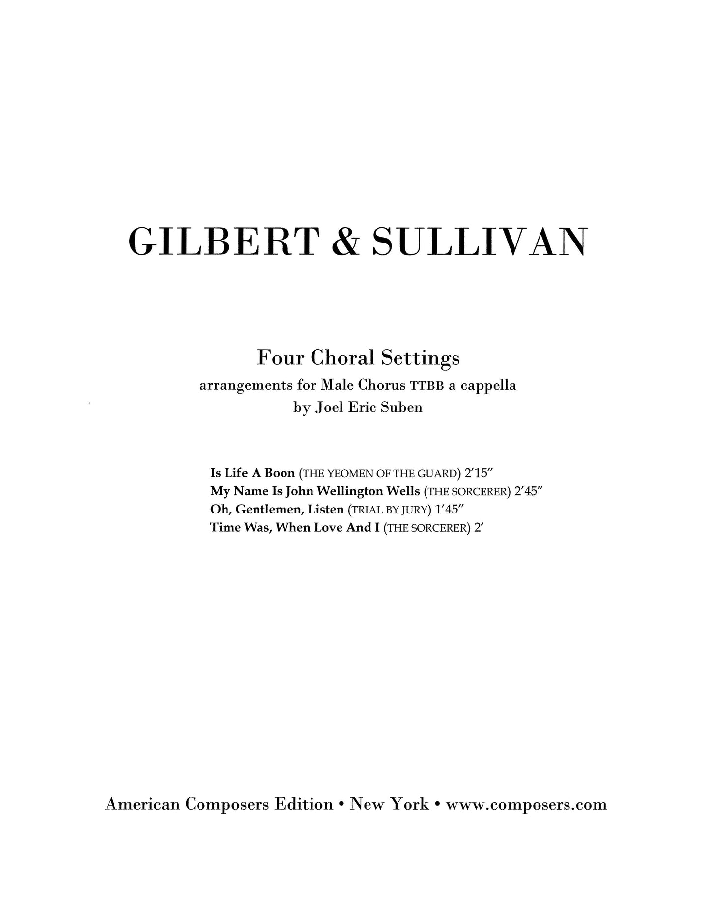 Four Choral Settings (TTBB)