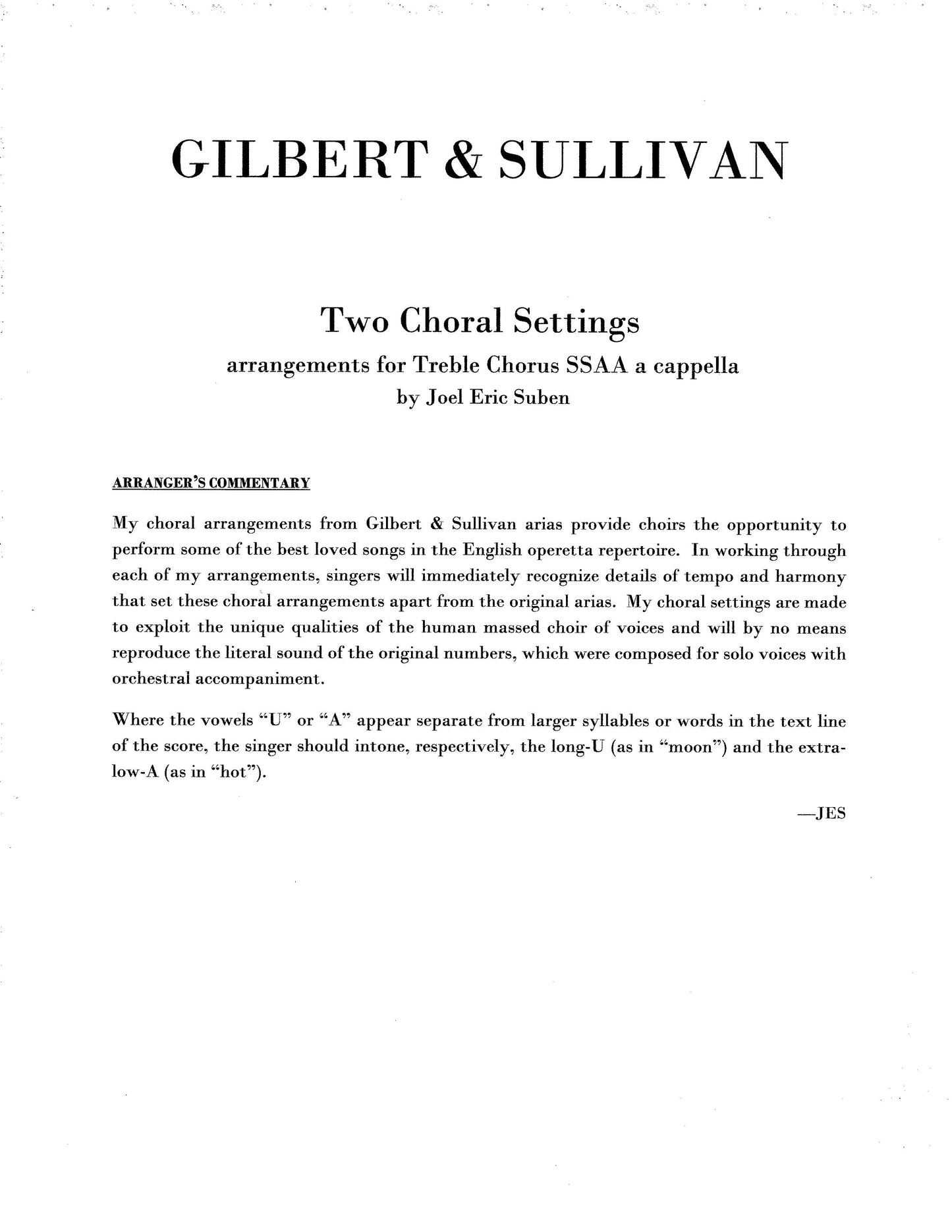 Two Choral Settings