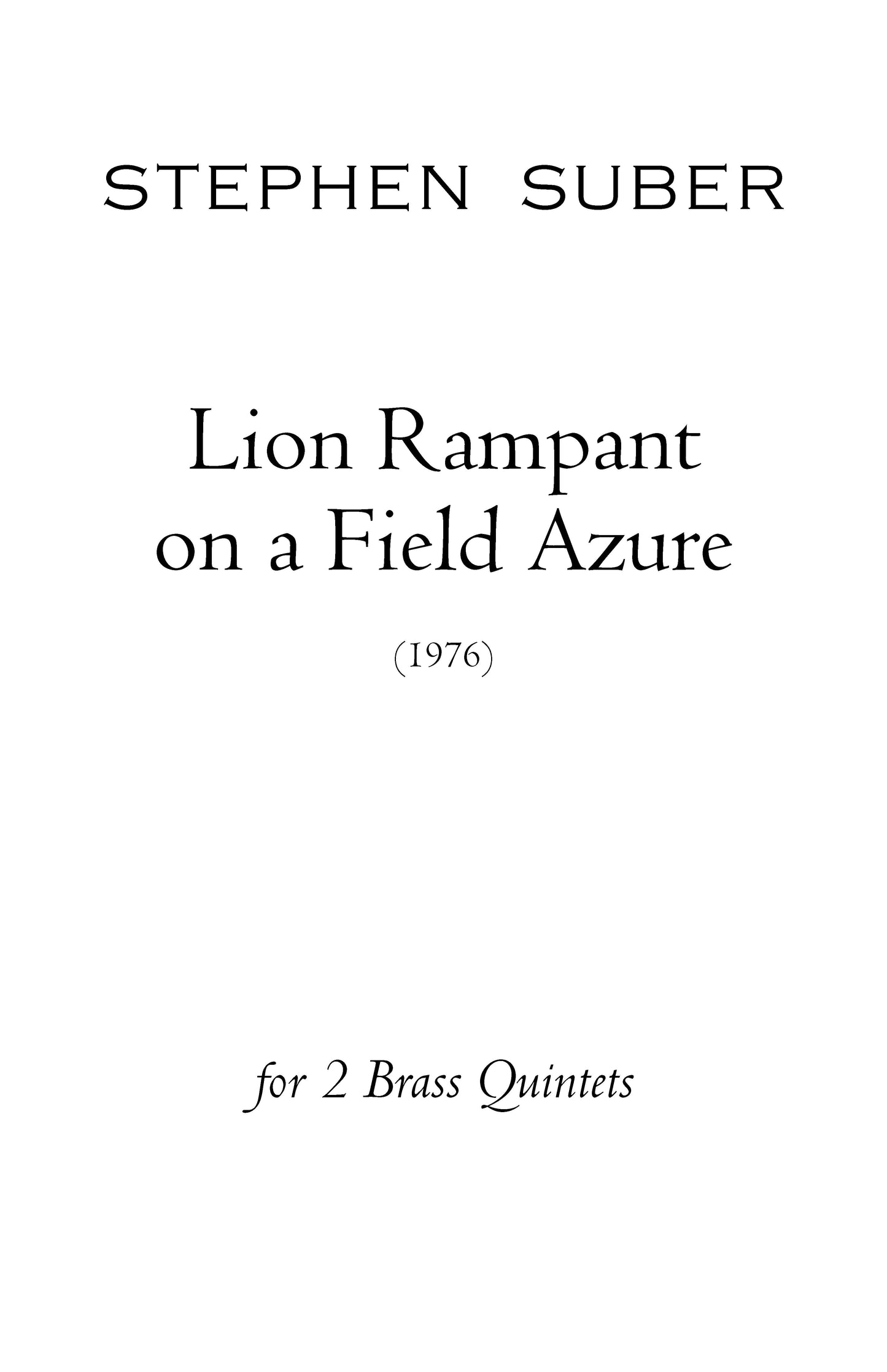 Lion Rampant on a Field Azure