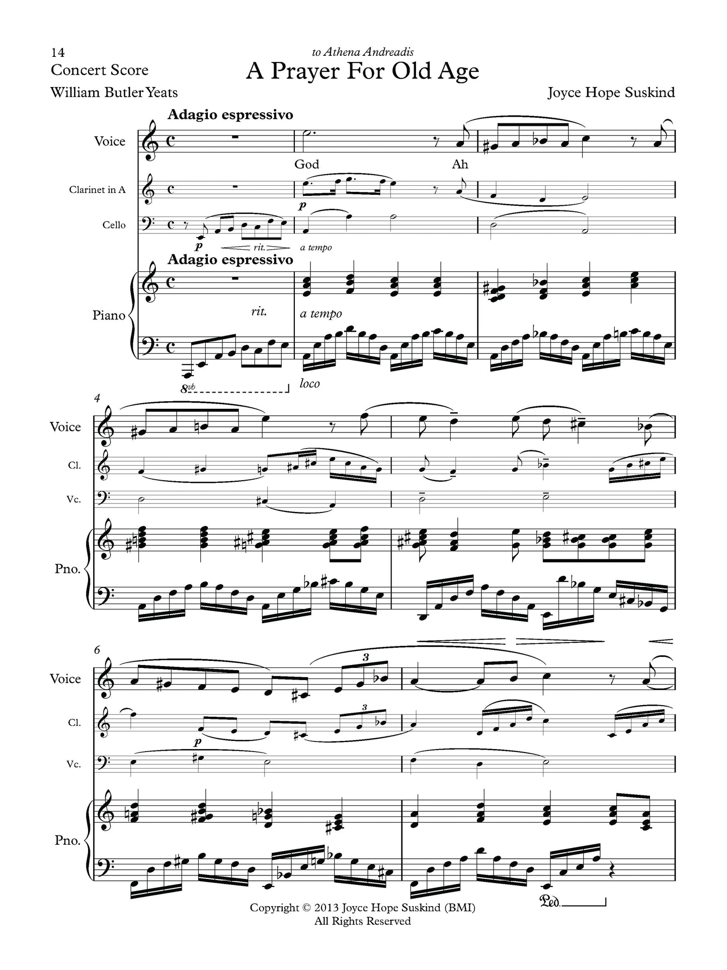 PASSAGES - Seven Songs for Voice, Clarinet, Cello, and Piano