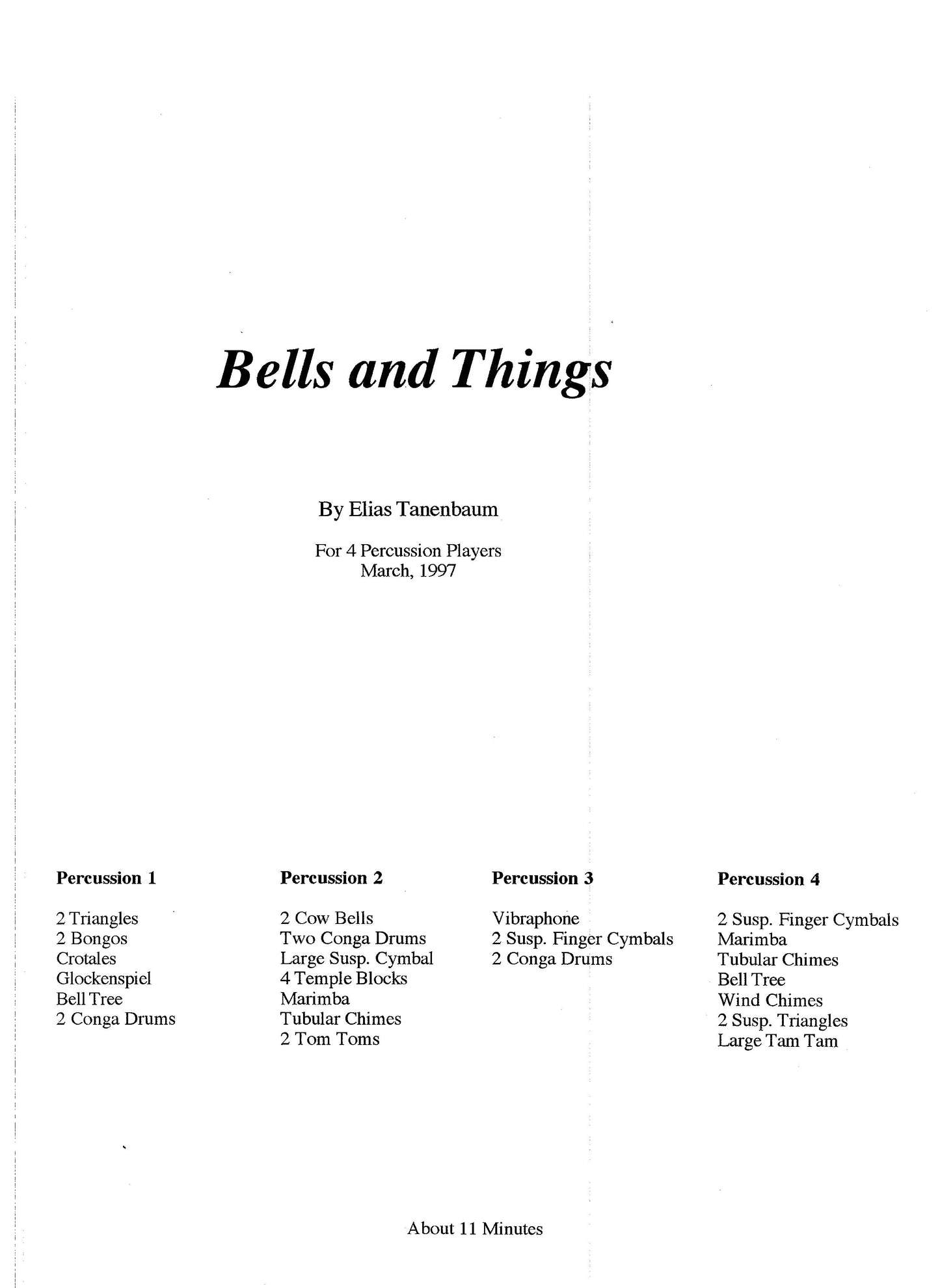 BELLS AND THINGS