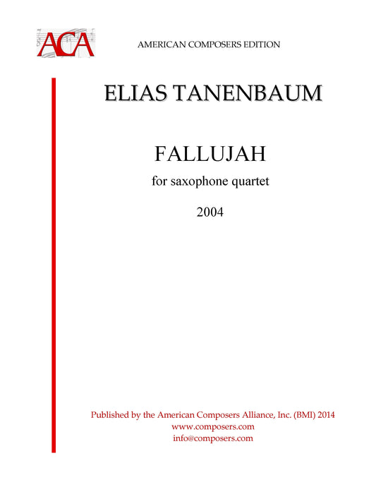 FALLUJAH for Saxophone Quartet