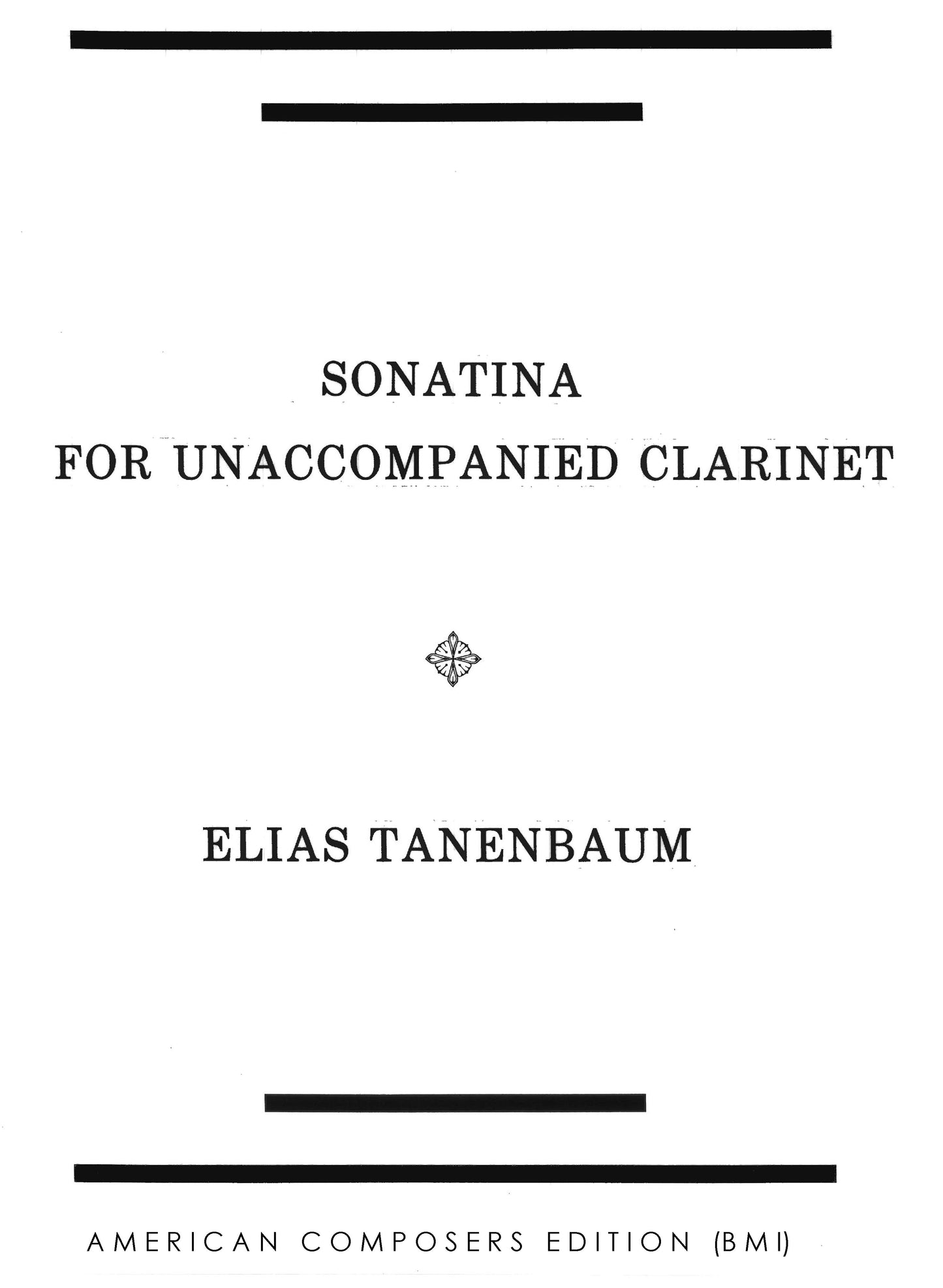 SONATINA for unaccompanied clarinet