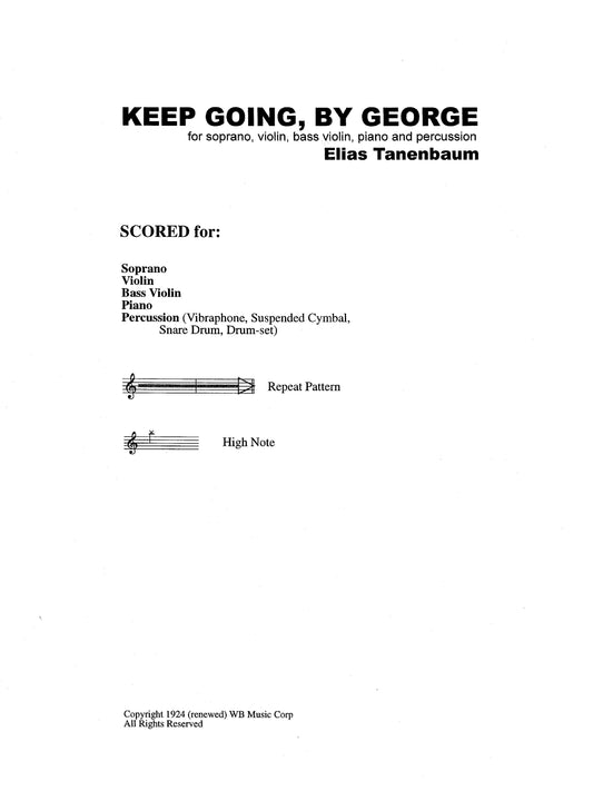 KEEP GOING, BY GEORGE