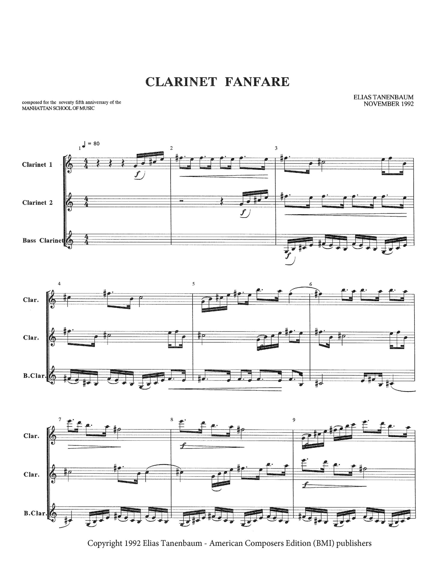 CLARINET FANFARE