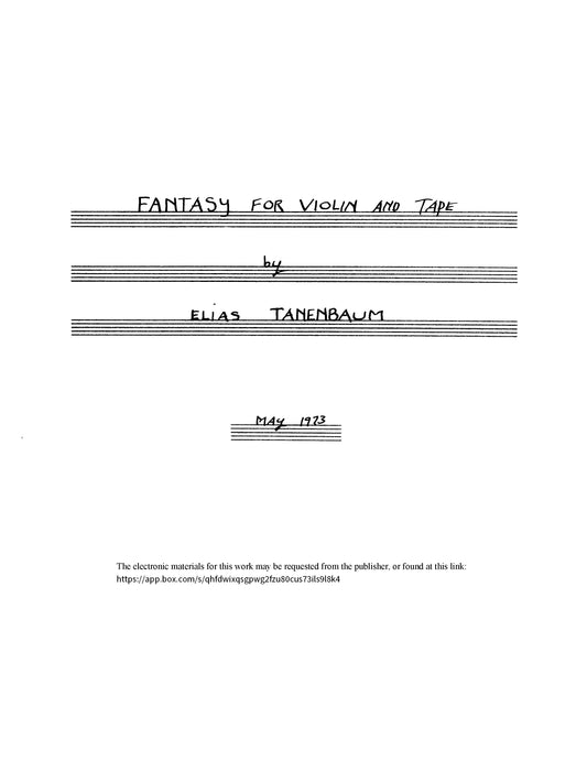 Fantasy for Violin and Tape
