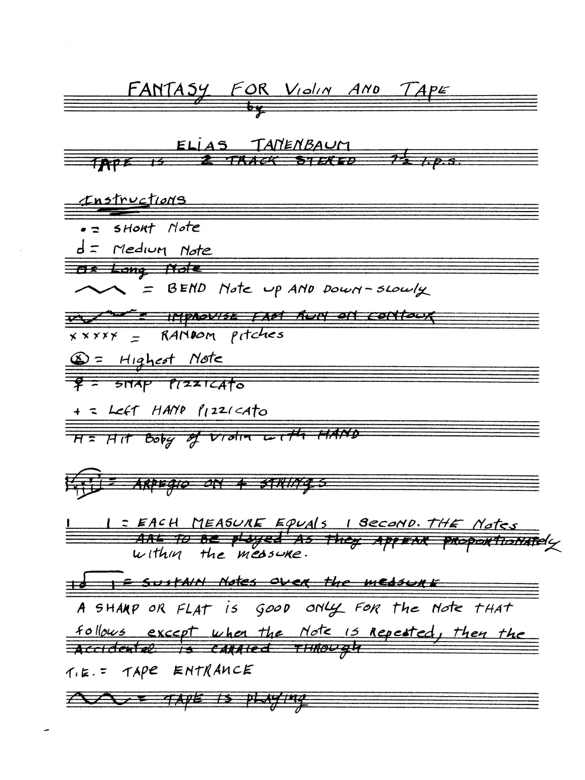 Fantasy for Violin and Tape