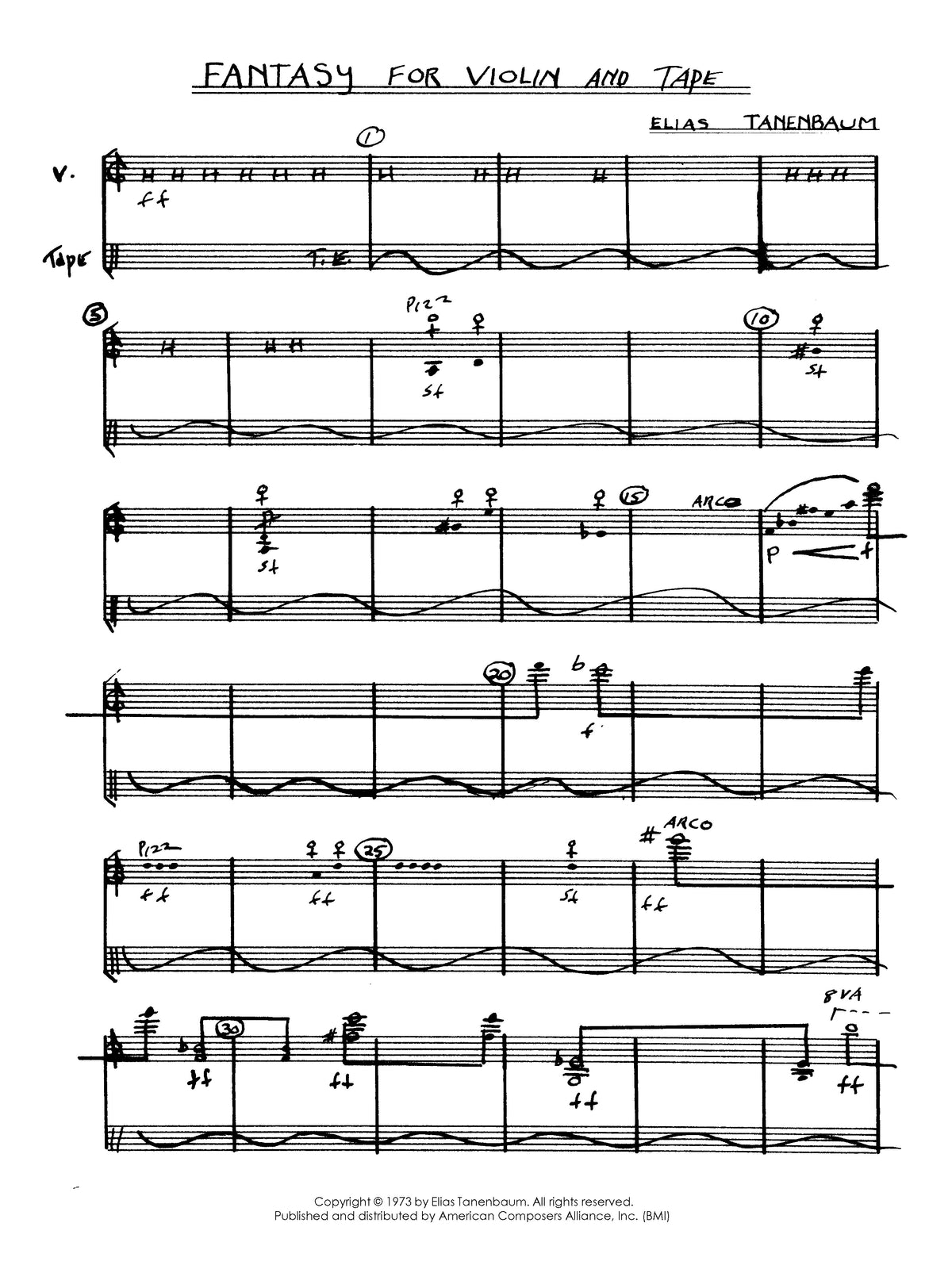Fantasy for Violin and Tape