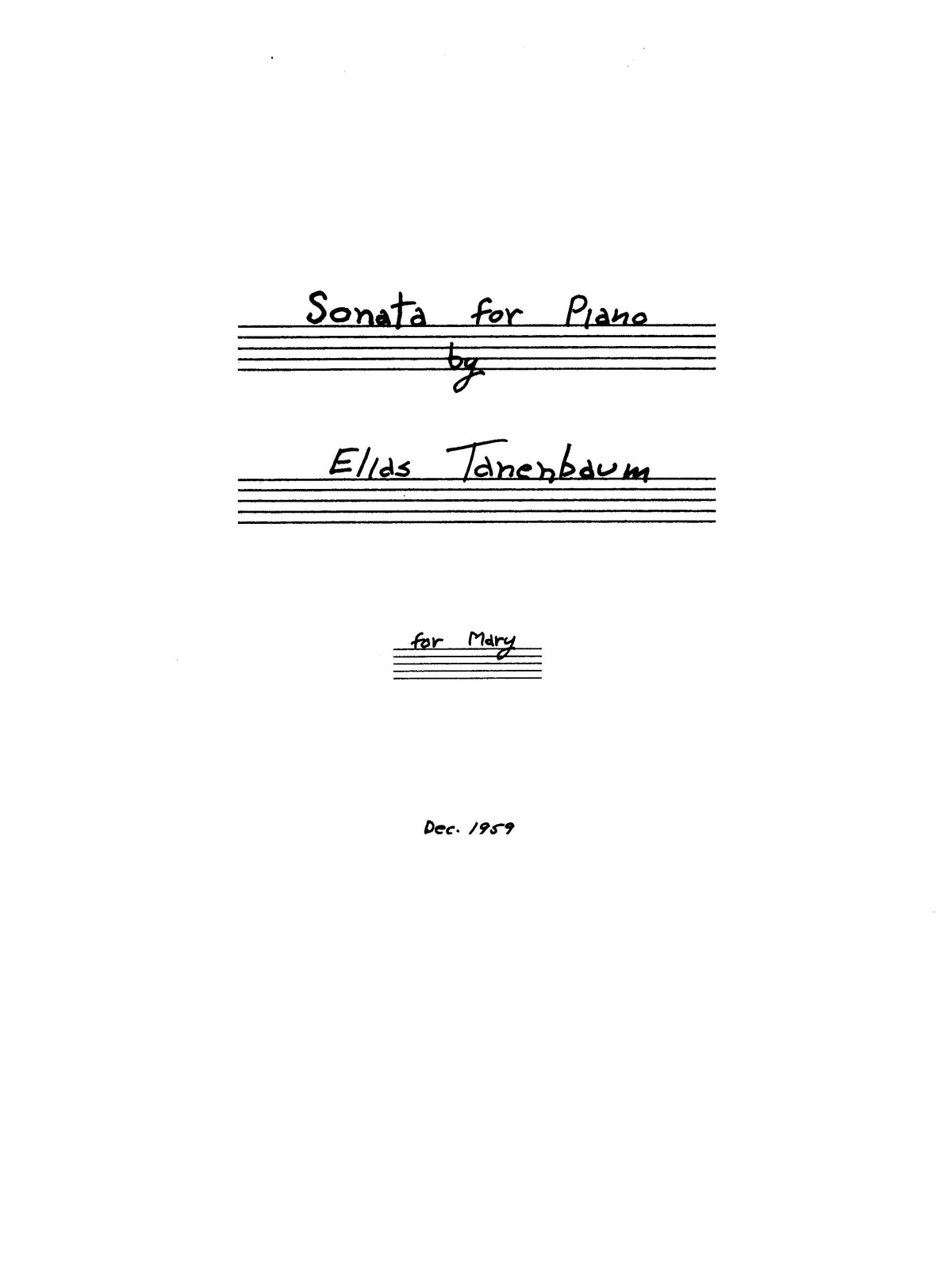 Sonata for Piano
