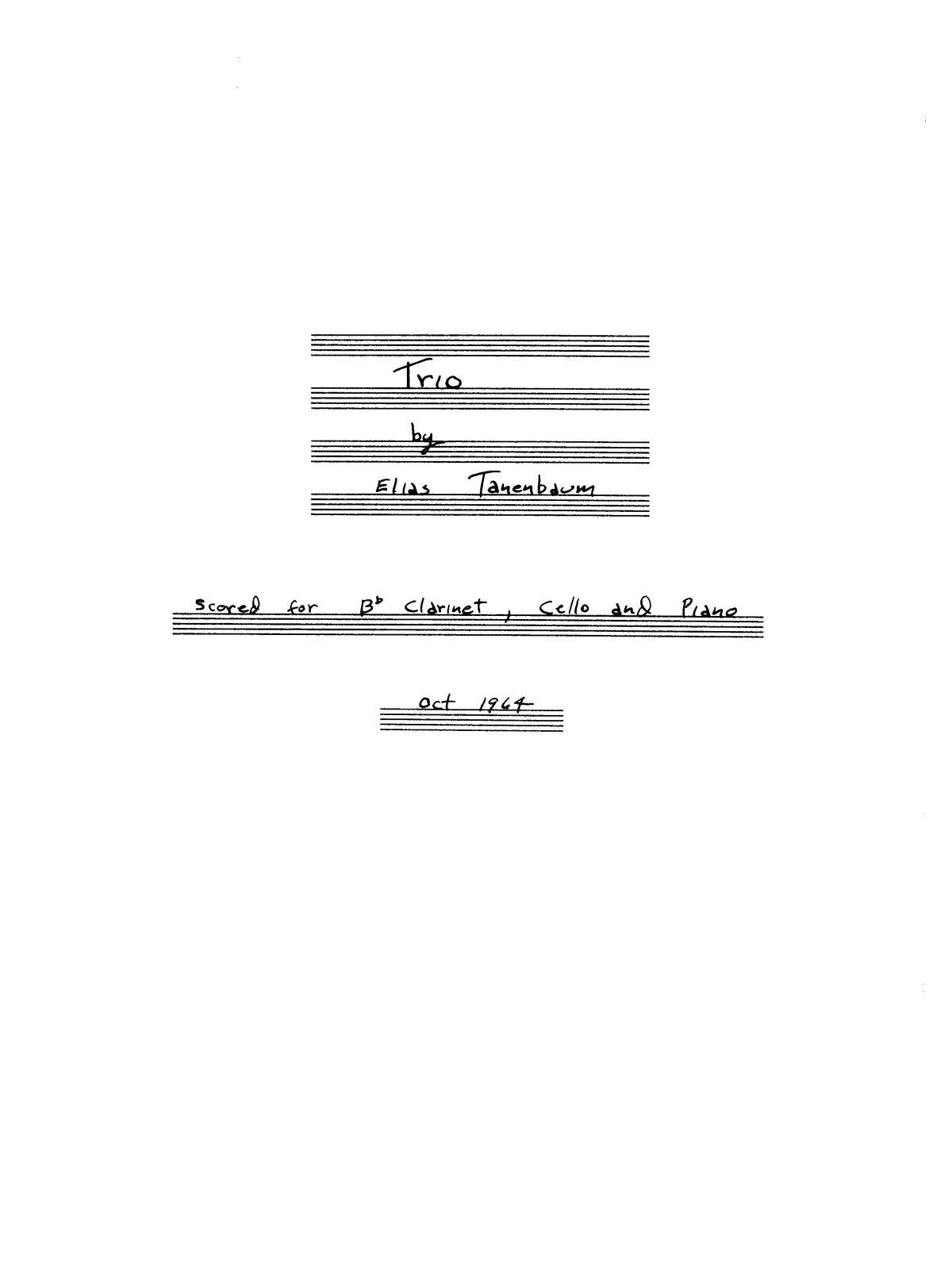 Trio for Clarinet, Cello, and Piano