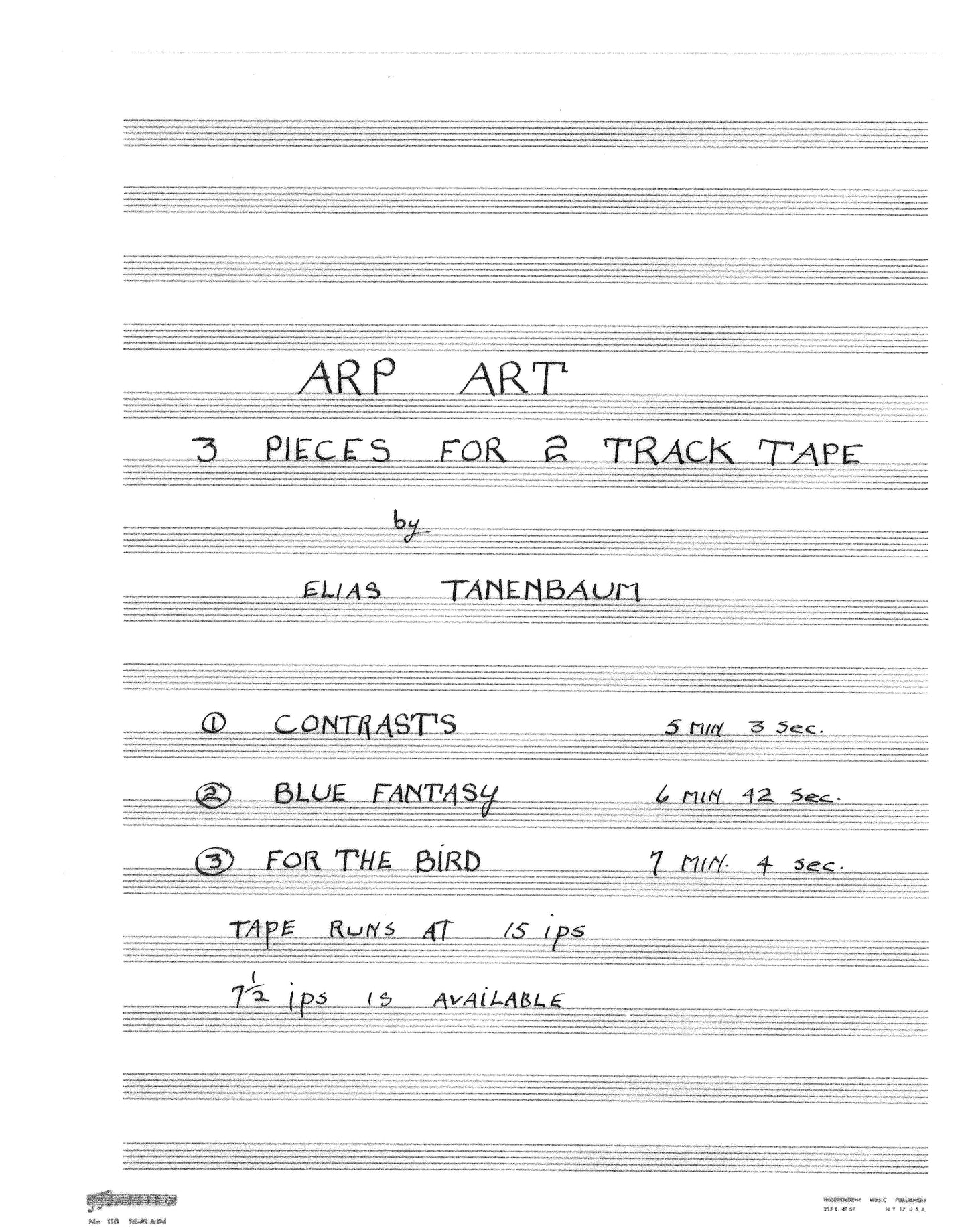 ARP ART - Four Pieces for 2-track Tape