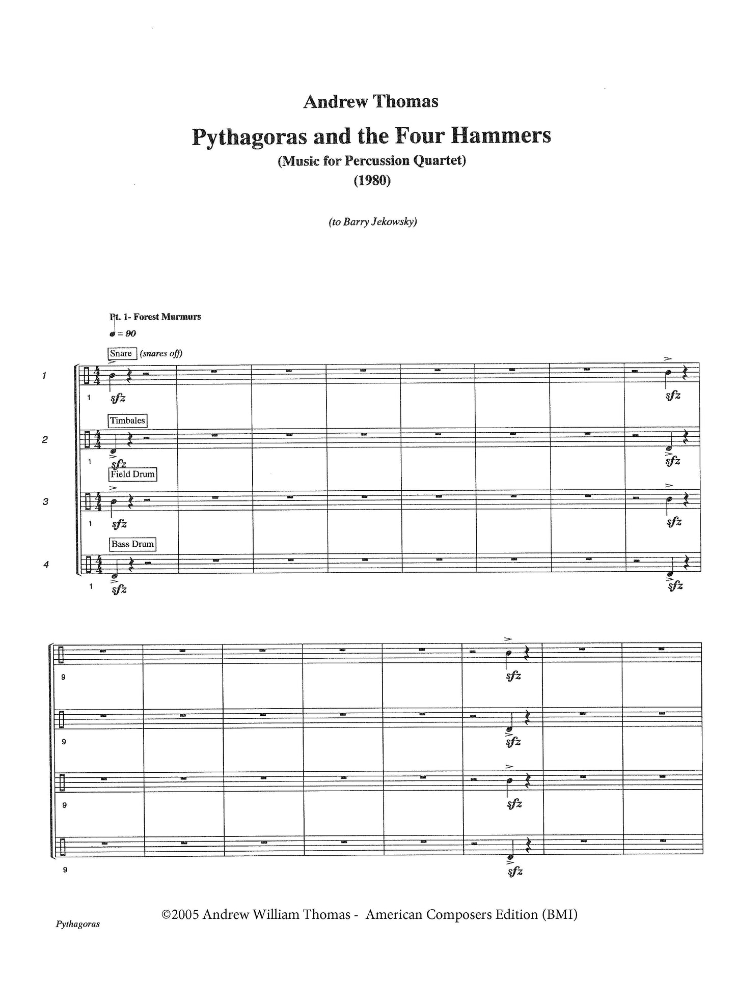 PYTHAGORAS and THE FOUR HAMMERS