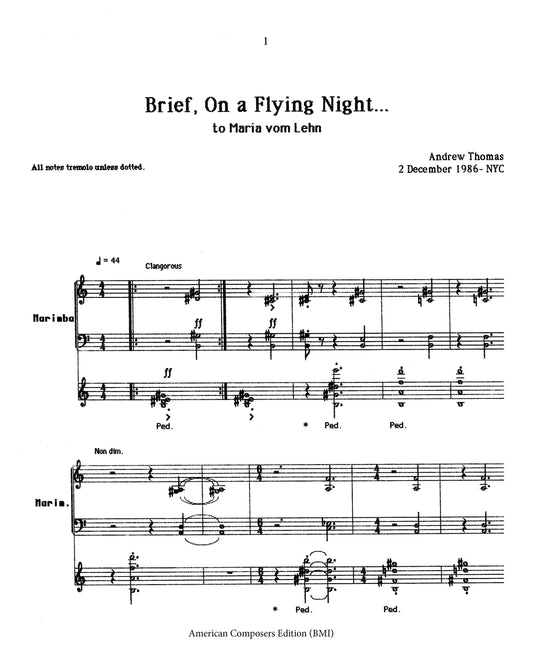 BRIEF, ON A FLYING NIGHT