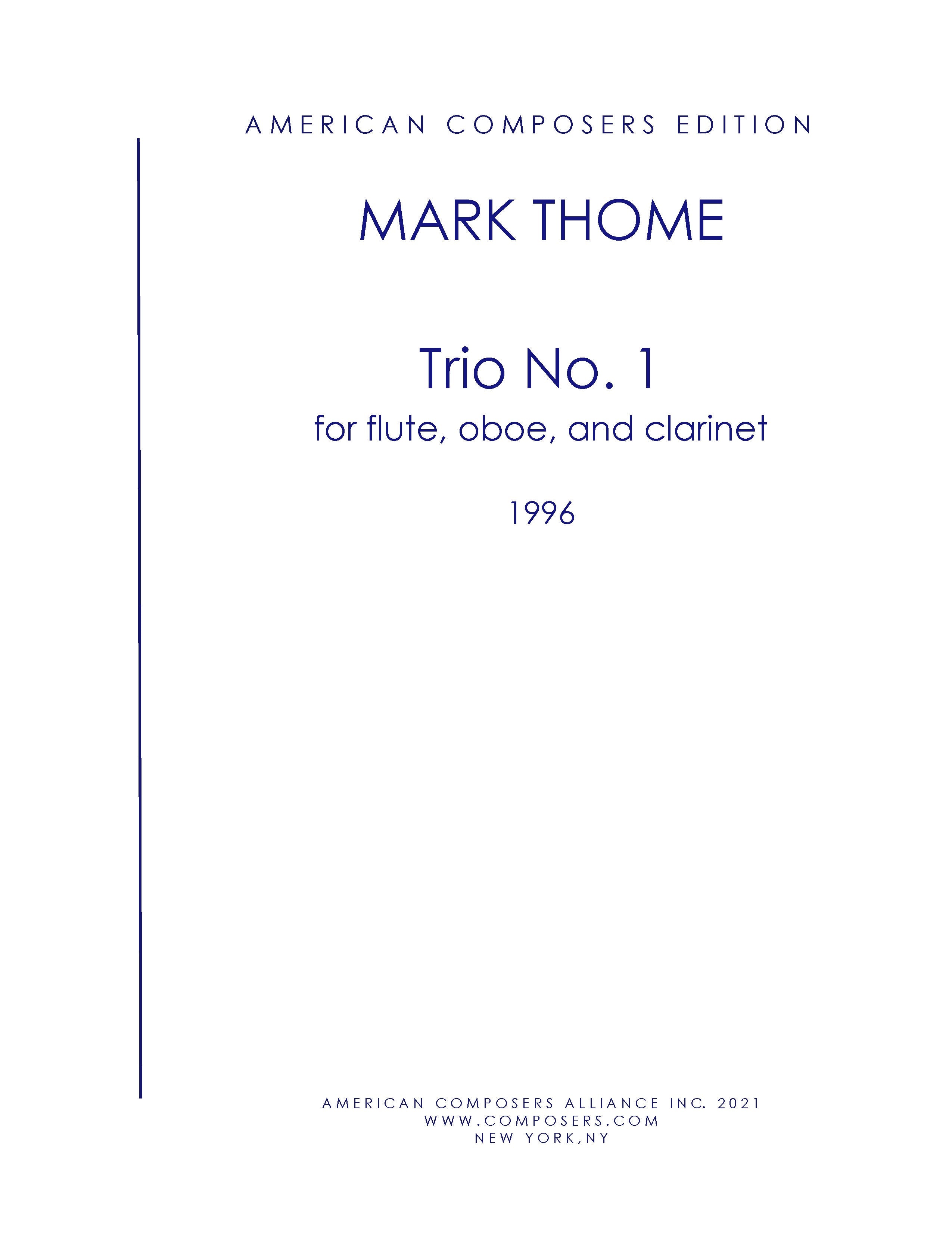 Trio No. 1 for flute, oboe and Bb clarinet – American Composers