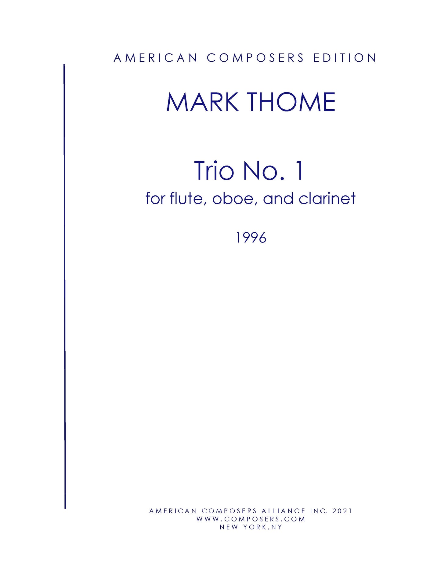 Trio No. 1 for flute, oboe and Bb clarinet