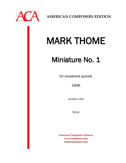 Miniature No. 1 for woodwind quintet