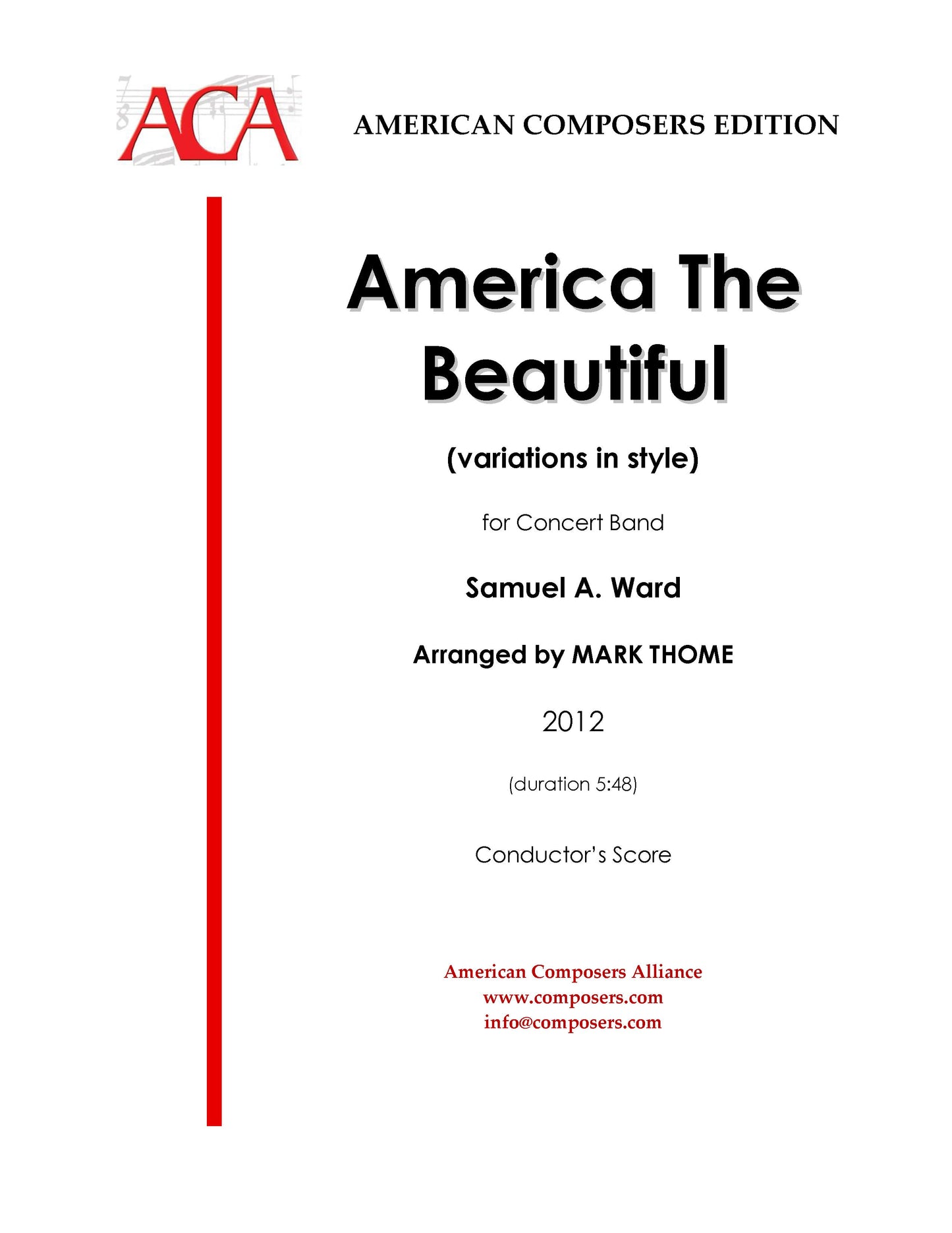 America the Beautiful, Arr.