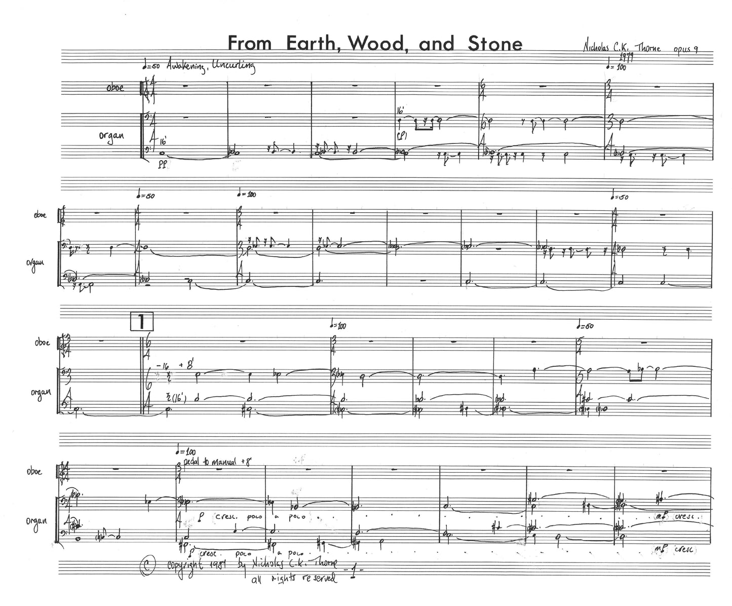 FROM EARTH, WOOD AND STONE, op.9