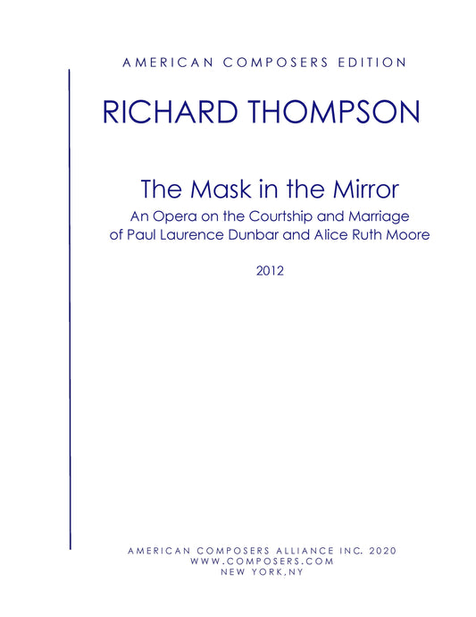 MASK IN MIRROR, Opera in Three Acts