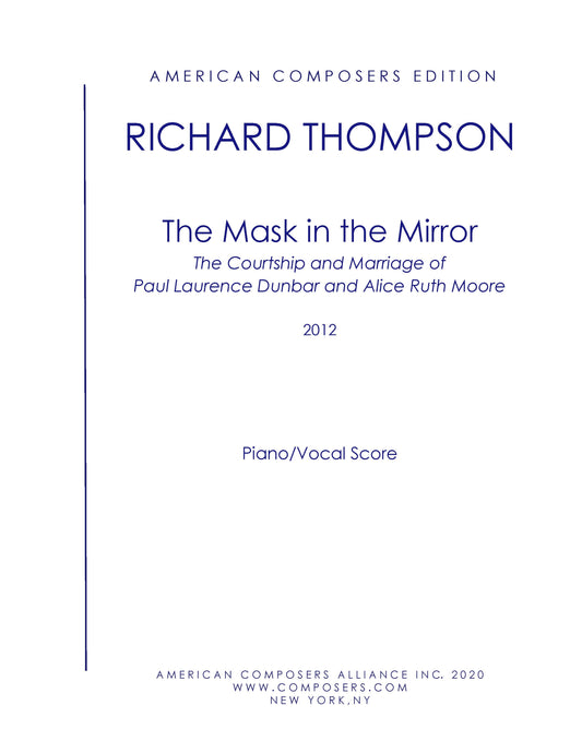 MASK IN MIRROR - Piano Vocal Score