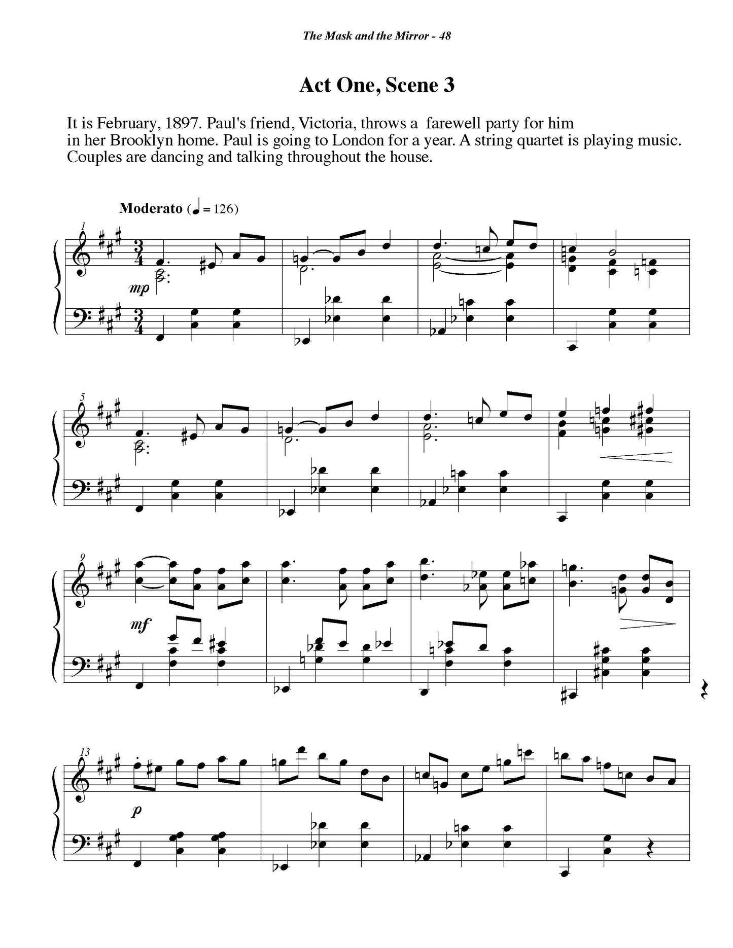 MASK IN MIRROR - Piano Vocal Score