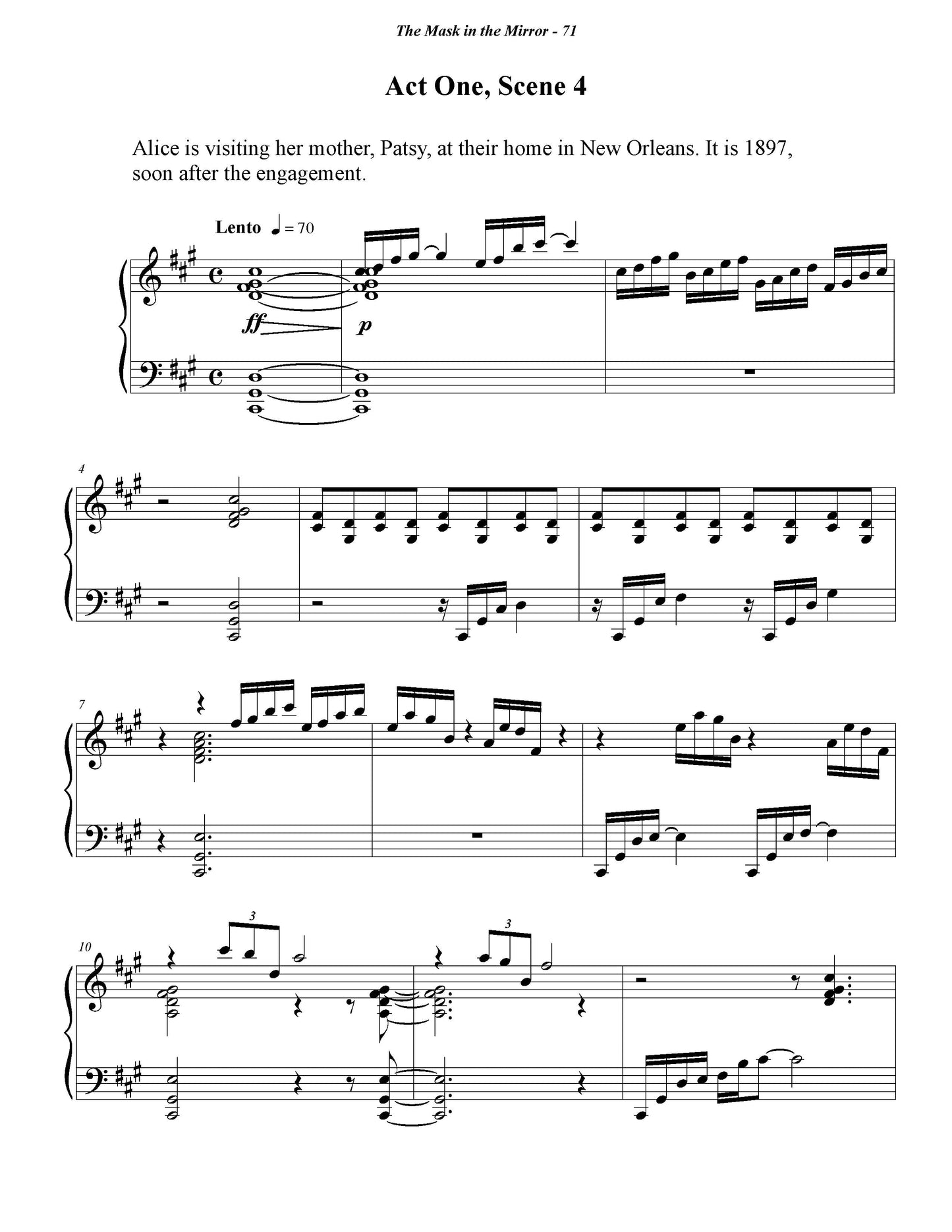 MASK IN MIRROR - Piano Vocal Score