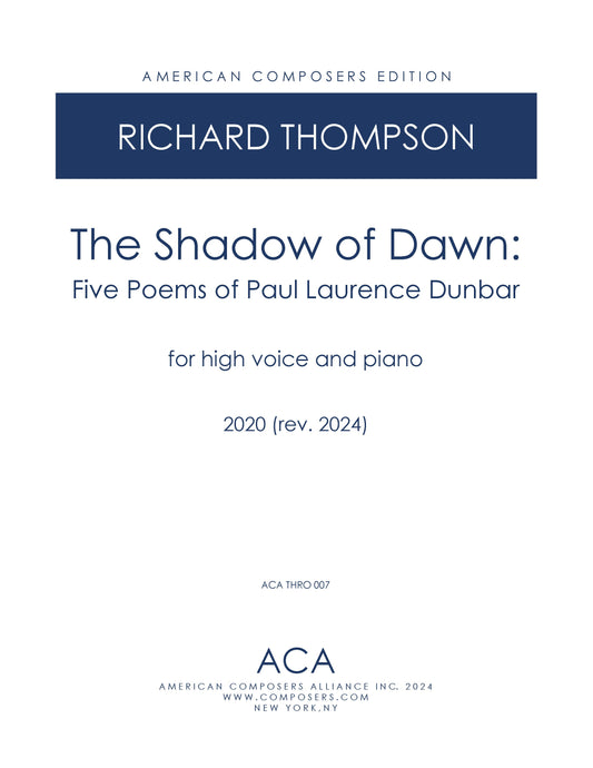 SHADOW OF DAWN - FIVE POEMS OF PAUL LAURENCE DUNBAR