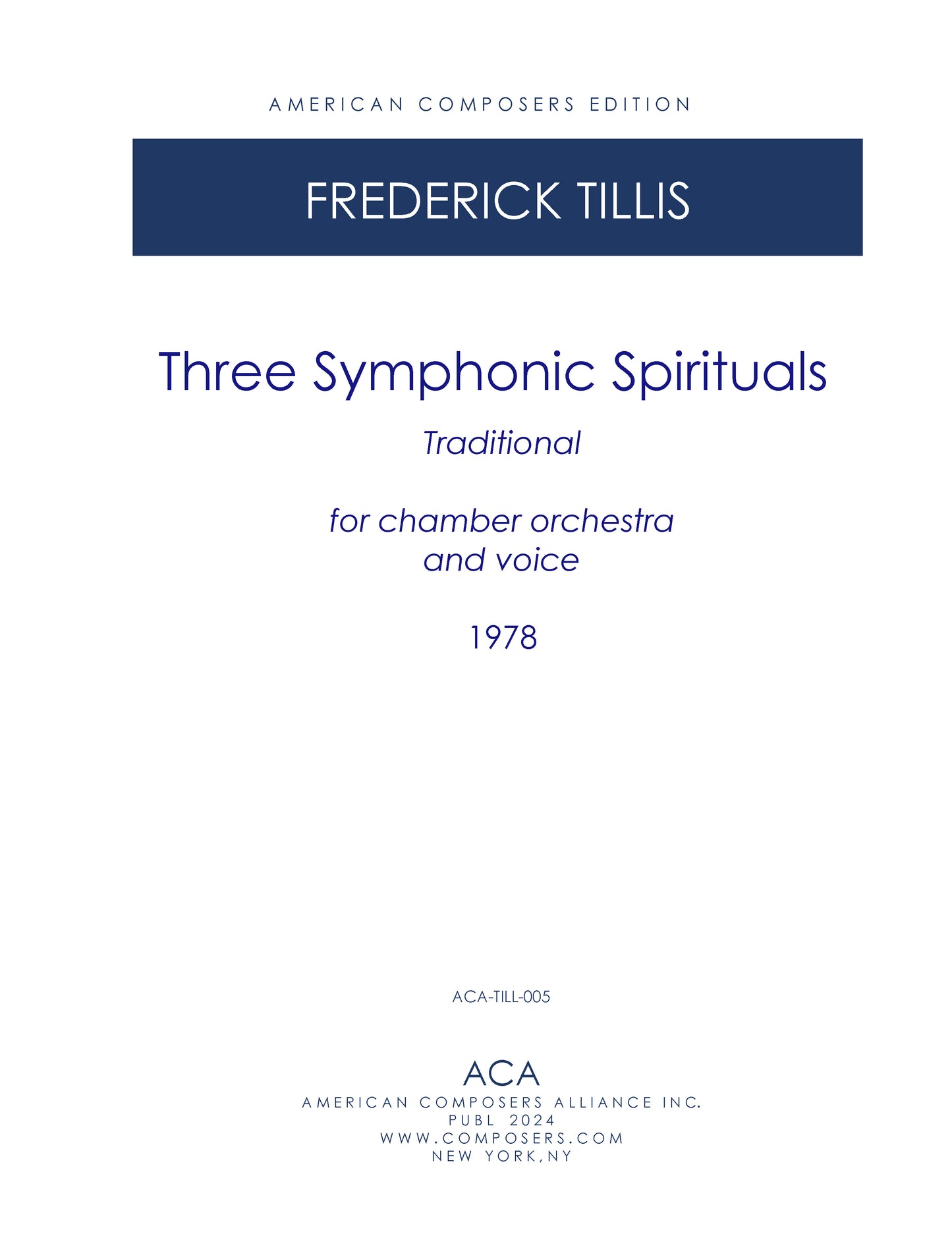 THREE SYMPHONIC SPIRITUALS