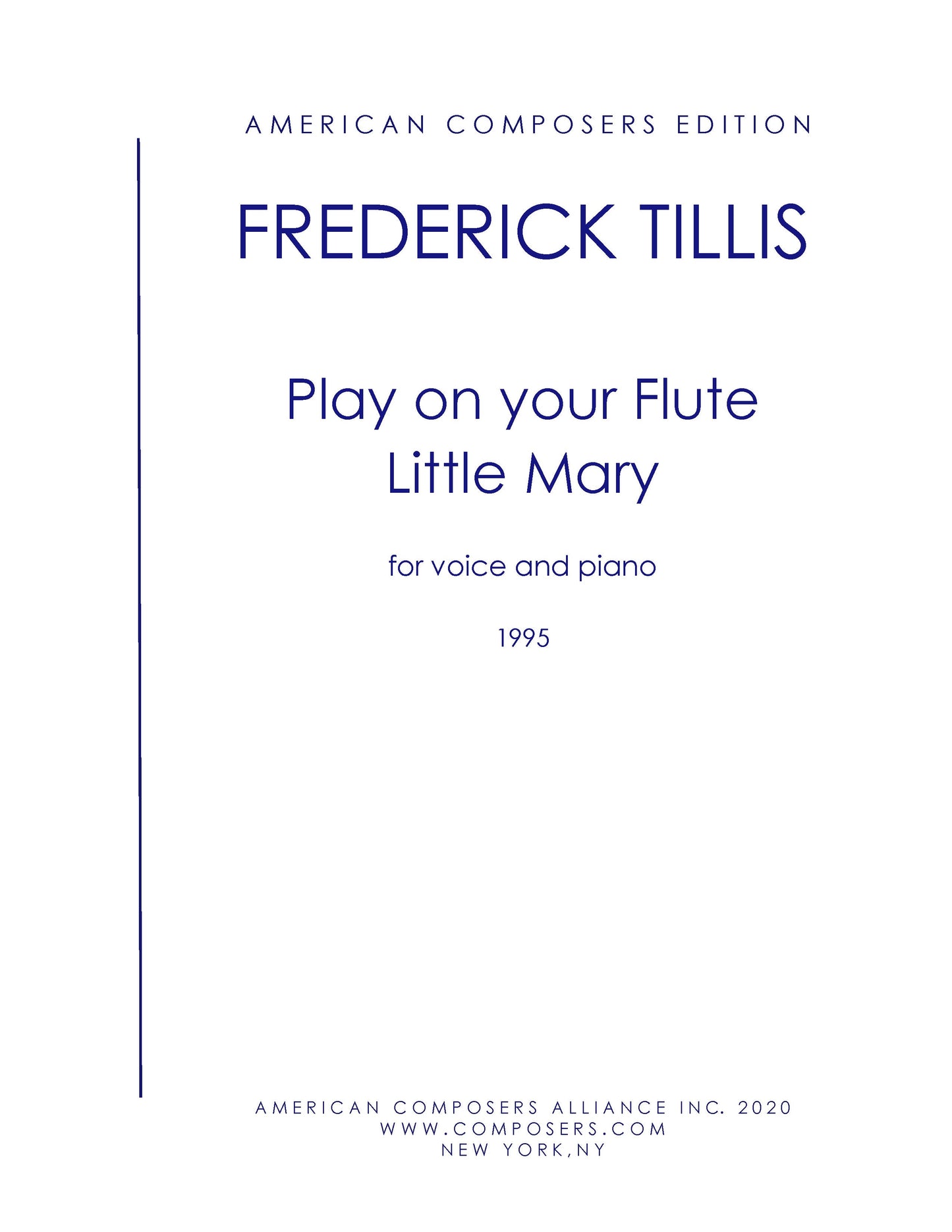 PLAY ON YOUR FLUTE LITTLE MARY