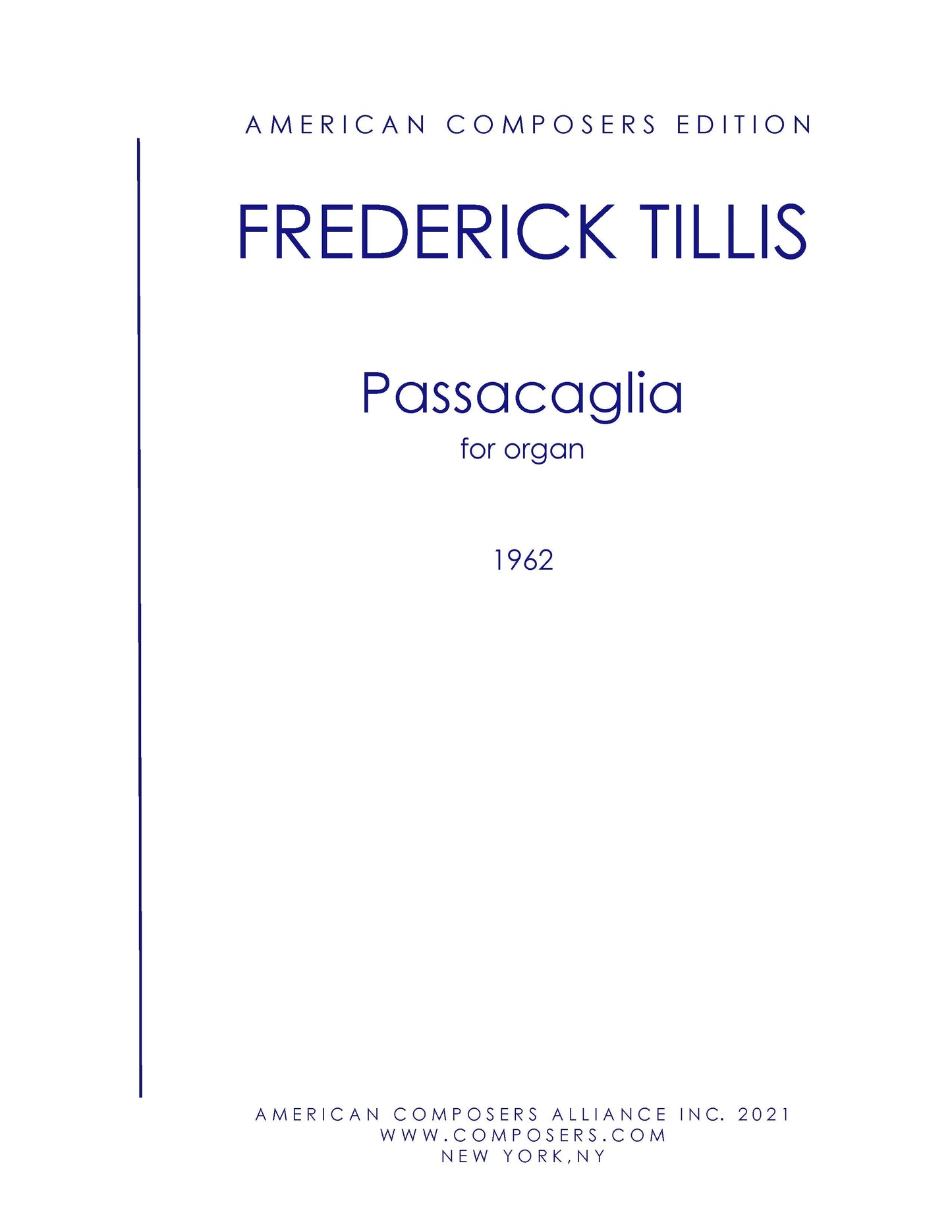 PASSACAGLIA for organ