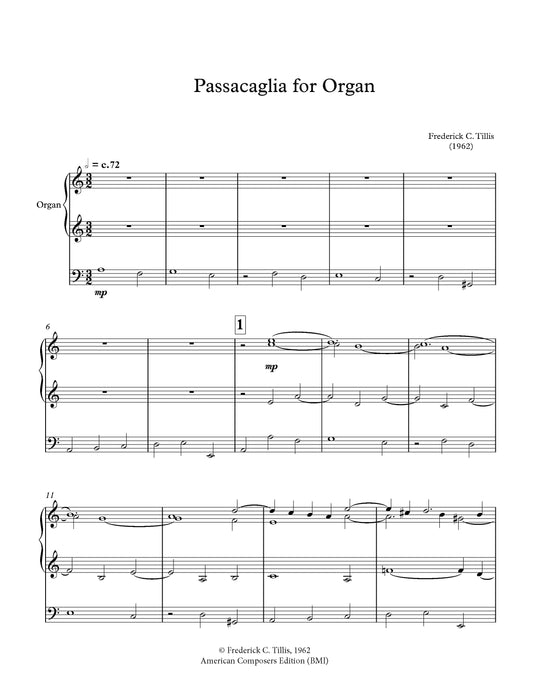 PASSACAGLIA for organ