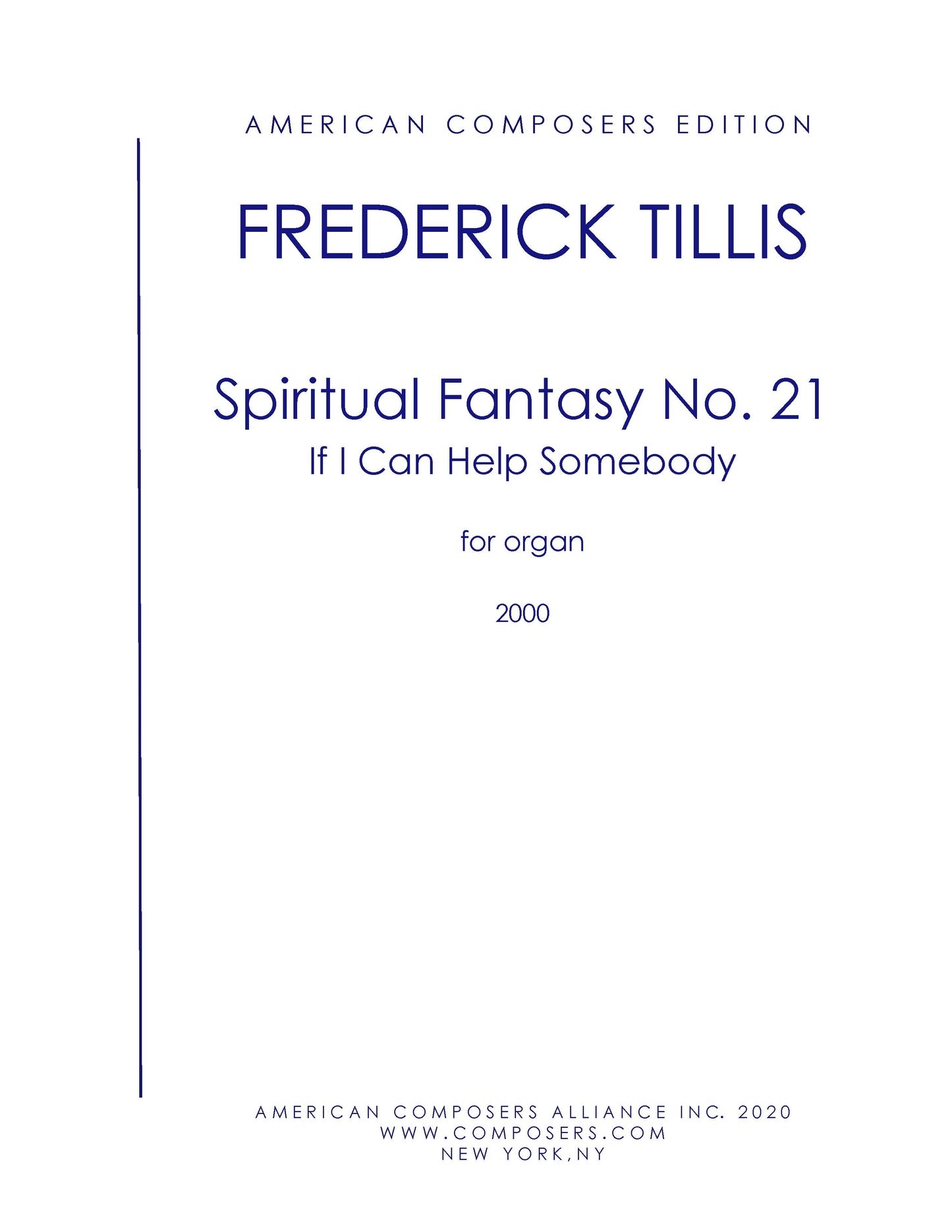 SPIRITUAL FANTASY NO. 21 - IF I CAN HELP SOMEBODY